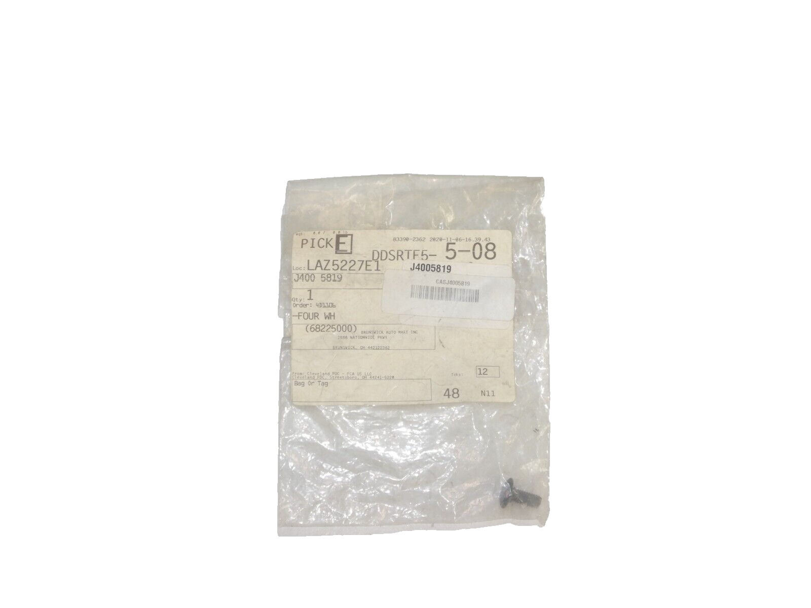 Jeep Wrangler TJ 97-06 Mopar NOS Carriage Bolt Hardware .312-18x.750 J4005819