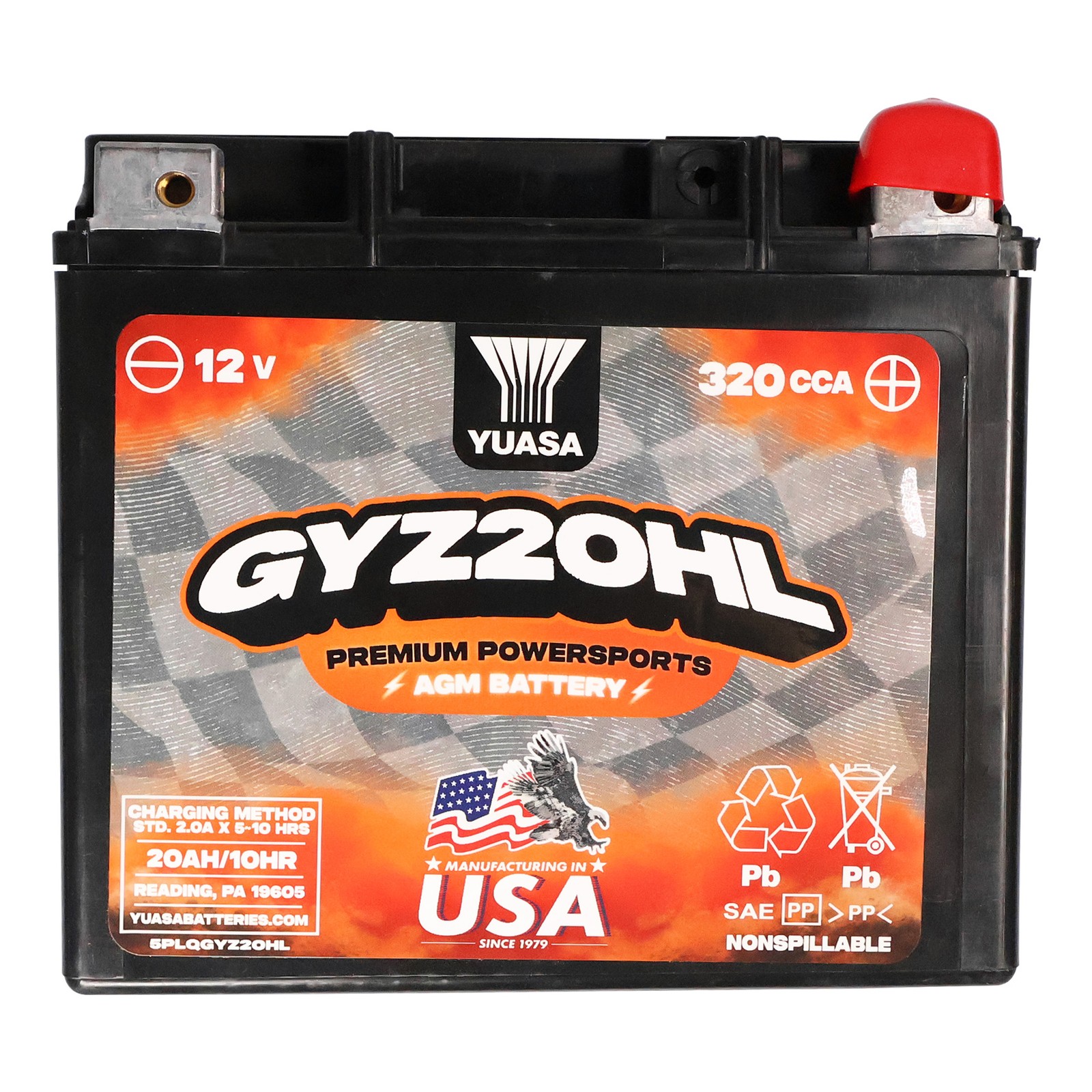 YUASA GYZ20HL High Performance AGM For 12-Volt Battery Sealed Factory Activated