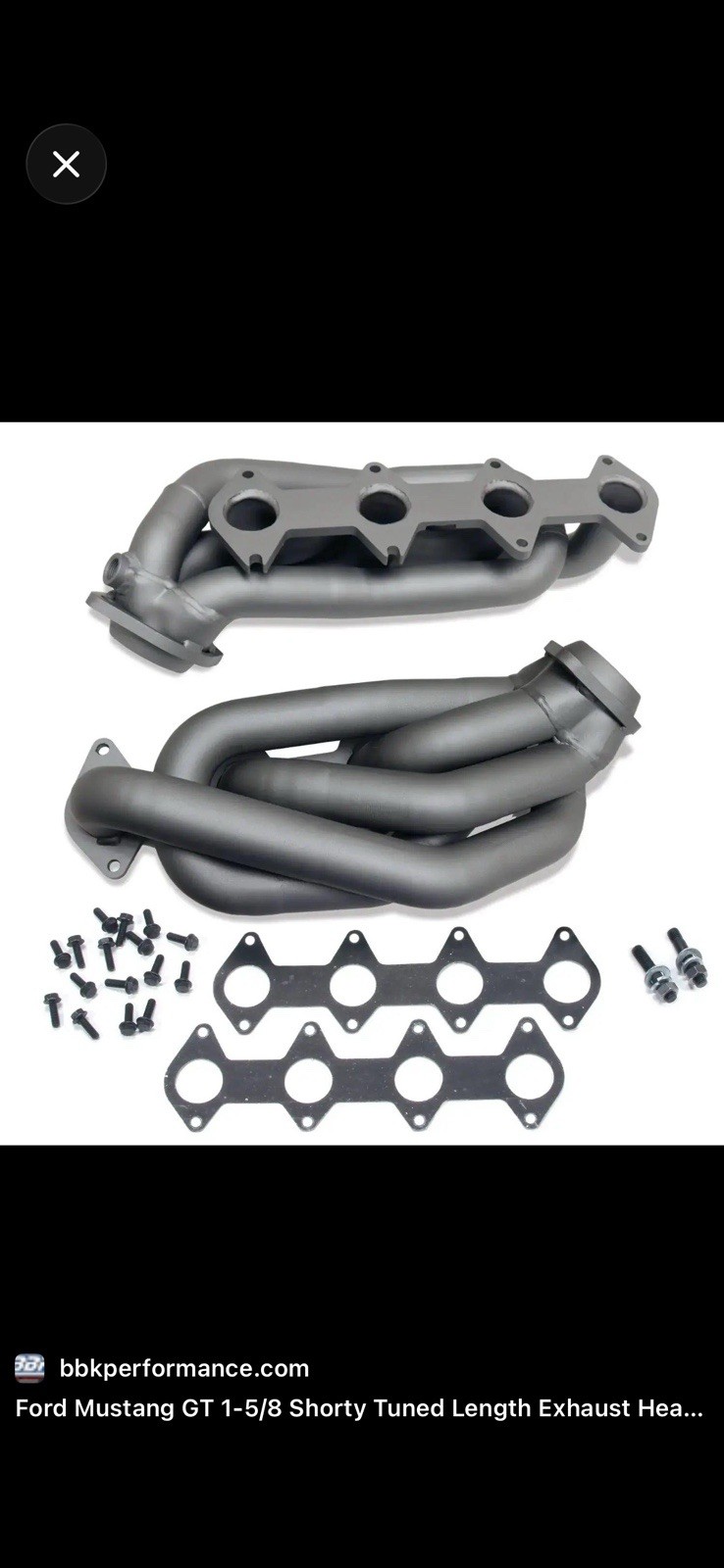 BBK 1615 Titanium Ceramic Shorty Headers for 1996-2004 Ford Mustang GT 4.6L 2V