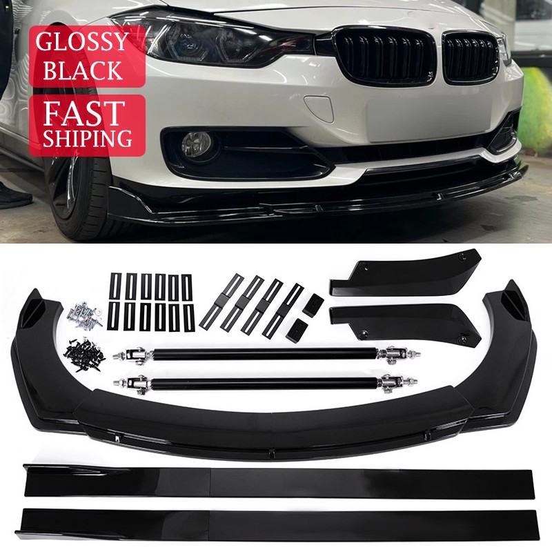 Universal Gloss Black Front Lip Side Skirts Rear Diffuser Body Kit 14Pcs ABS Universal Gloss Black Front Lip Side Skirts Rear Diffuser Body Kit 14Pcs ABS