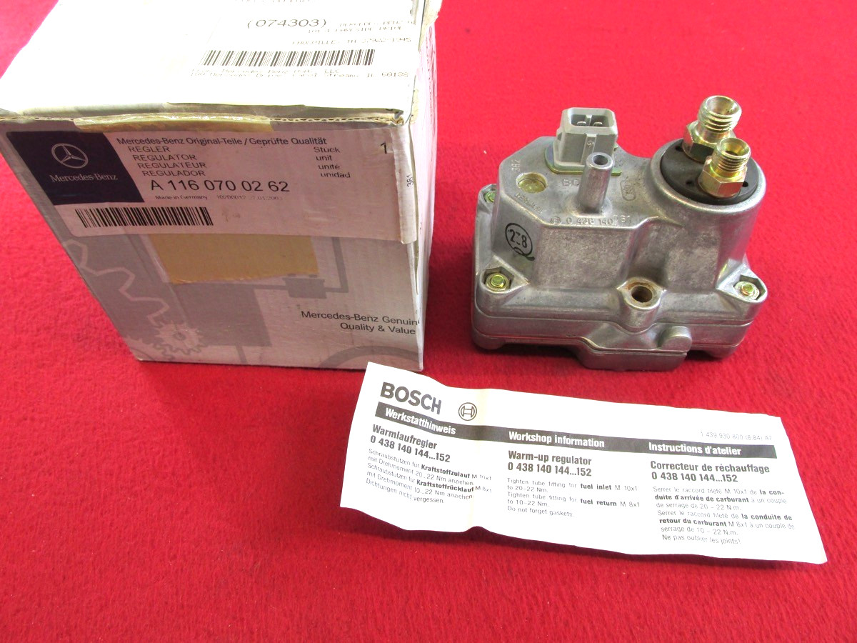 NOS 1979-1985 MERCEDES-BENZ 380-450 SL V8 FUEL WARMER/REGULATOR A1160700262
