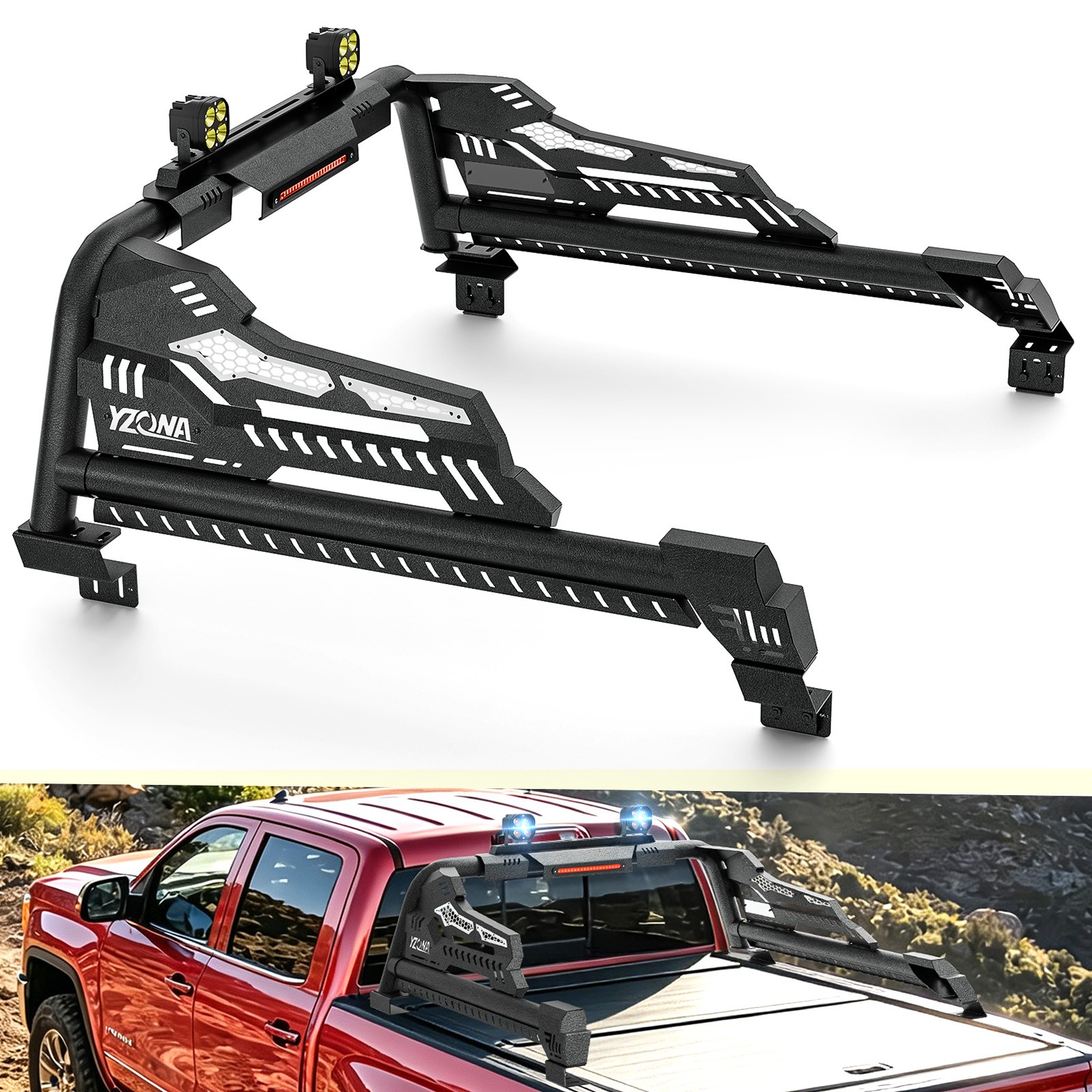 YZONA 56''-64'' Adjustable Truck Bed Sport Roll Bar For Silverado/Sierra 1500 YZONA 56''-64'' Adjustable Truck Bed Sport Roll Bar For Silverado/Sierra 1500