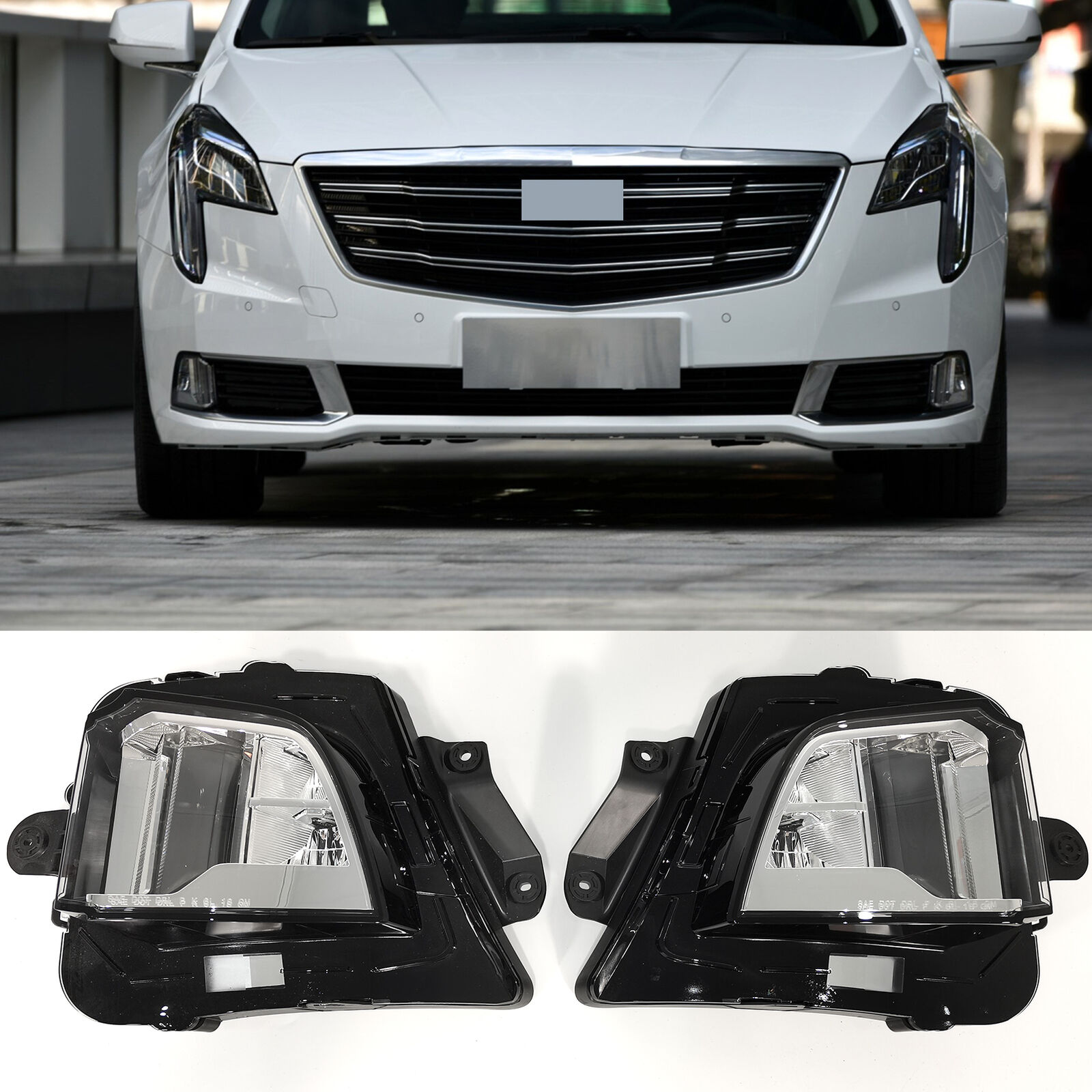 For 2018-2019 Cadillac XTS Front Bumper Led Fog Lights Daytime Lamps L&R Side