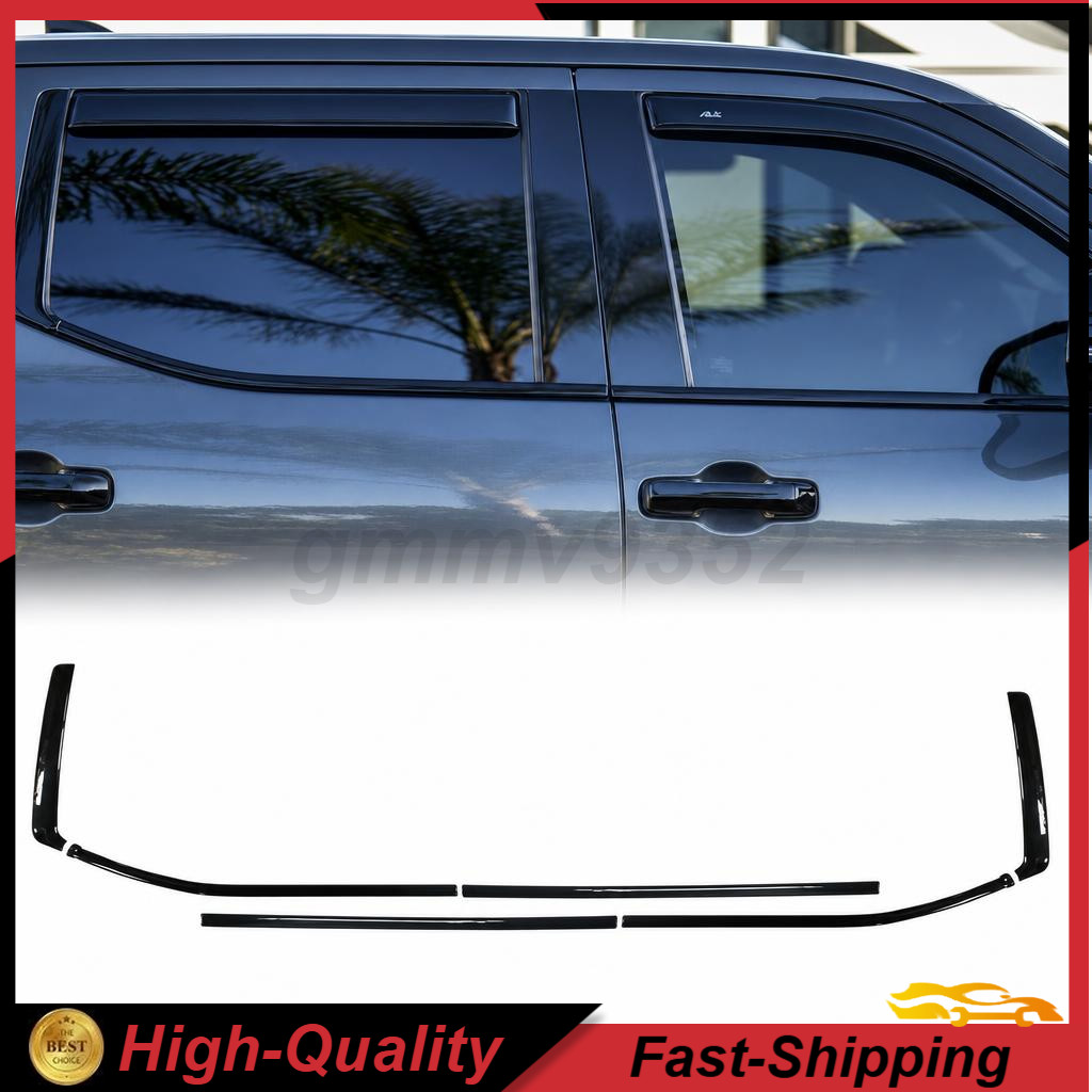 6PCS Piano Black Car Window Trim For Toyota Tundra 2022 2023 2024 2025 2026 US