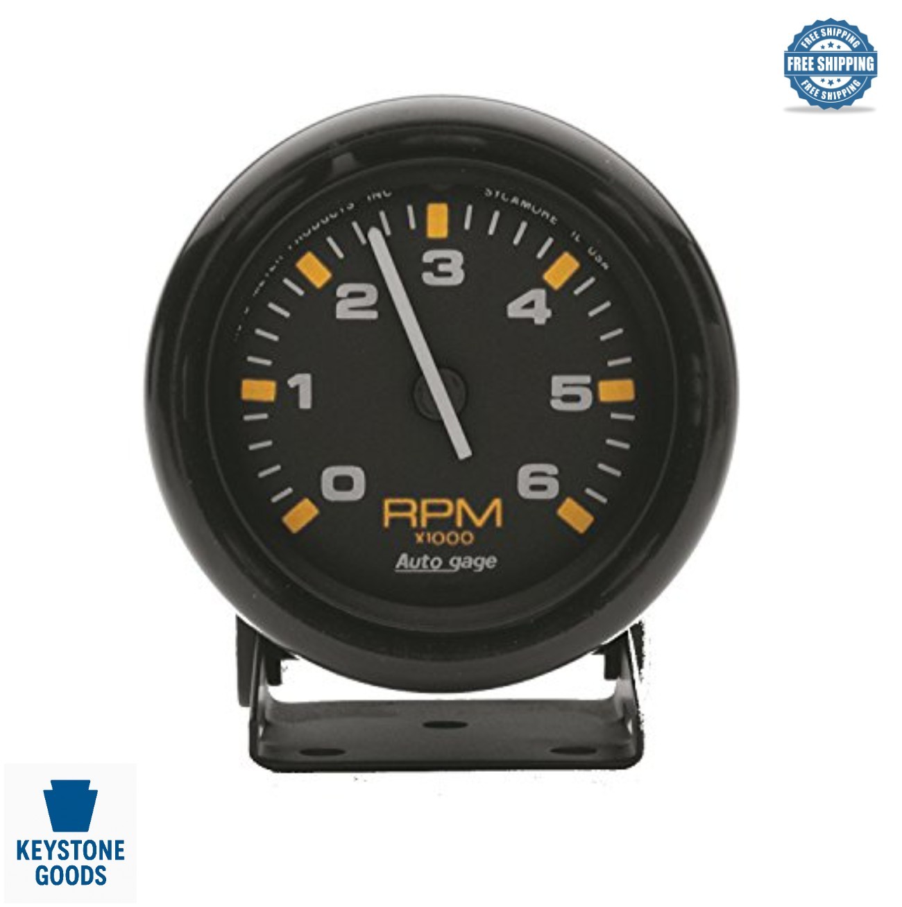Mini Tachometer 2.750 Inch Black Dial Bezel 12V 16V Incandescent 4-8 Cylinder