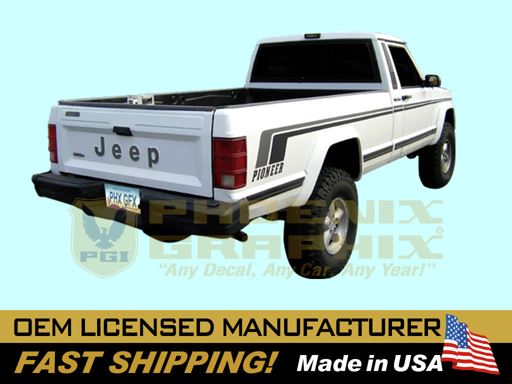 1987 1988 1989 1990 1991 1992 Jeep MJ Comanche Pioneer Pickup Truck Decal Stripe