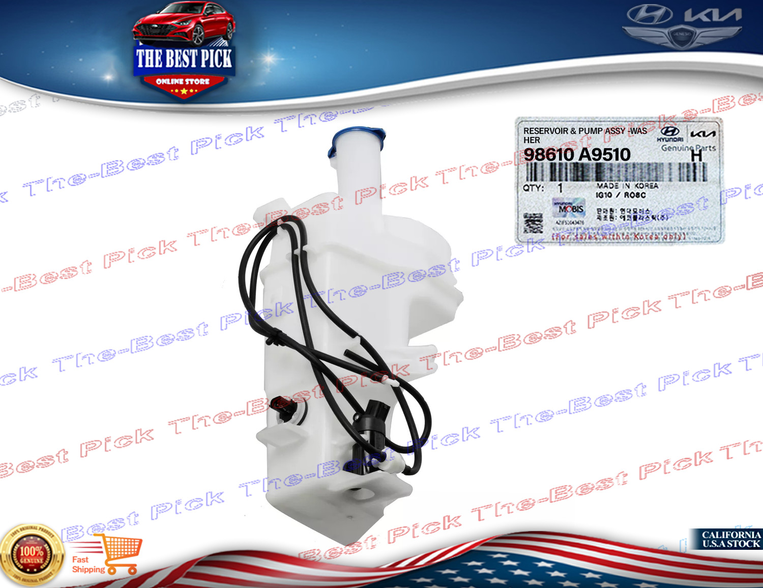 GENUINE Windshield Washer Reservoir Tank w/ Pump OEM 15-21 Kia Sedona 98610A9510 GENUINE Windshield Washer Reservoir Tank w/ Pump OEM 15-21 Kia Sedona 98610A9510