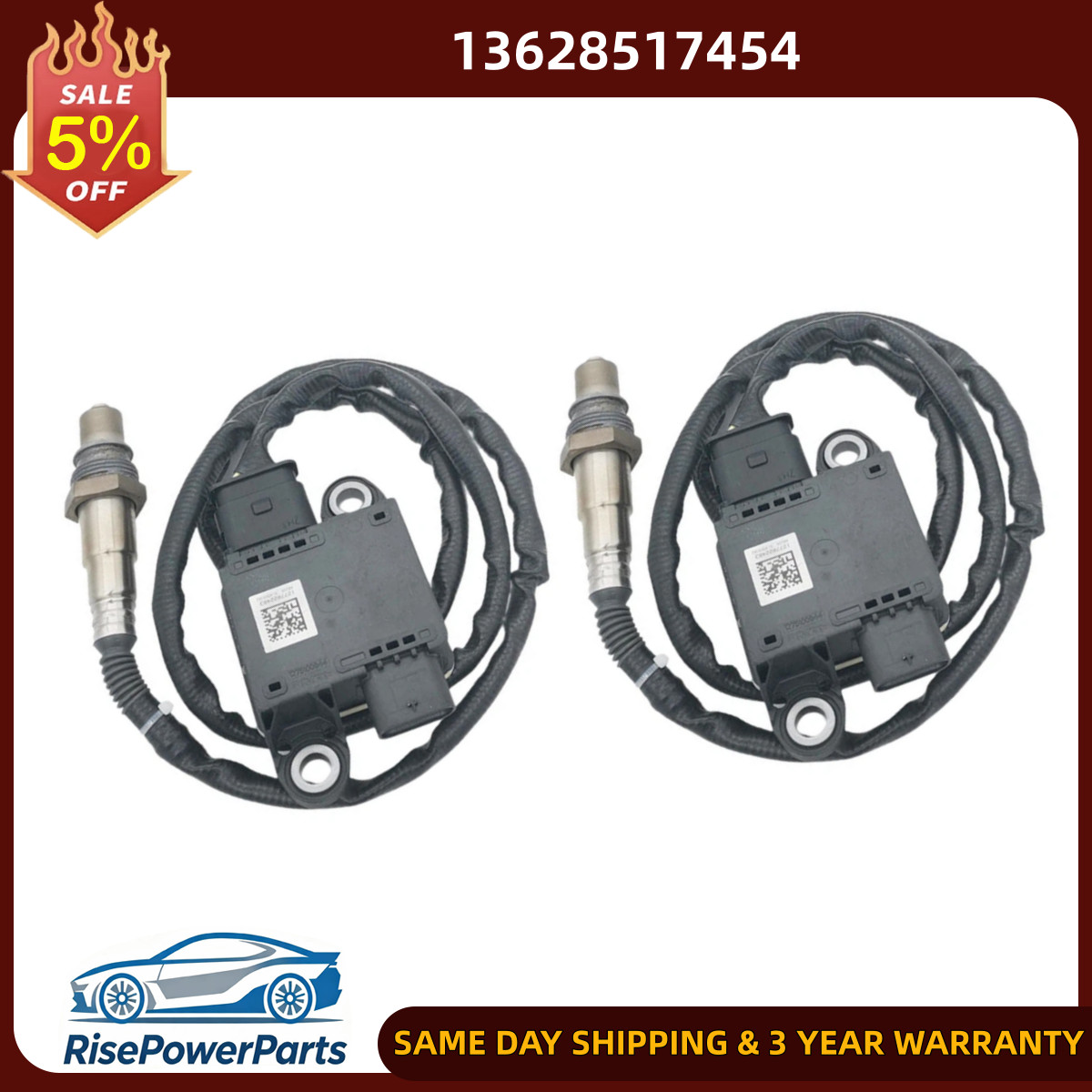 2PCS Diesel Exhaust Particulate Sensor For BMW X5 14-18 540d 3.0L 13628582024