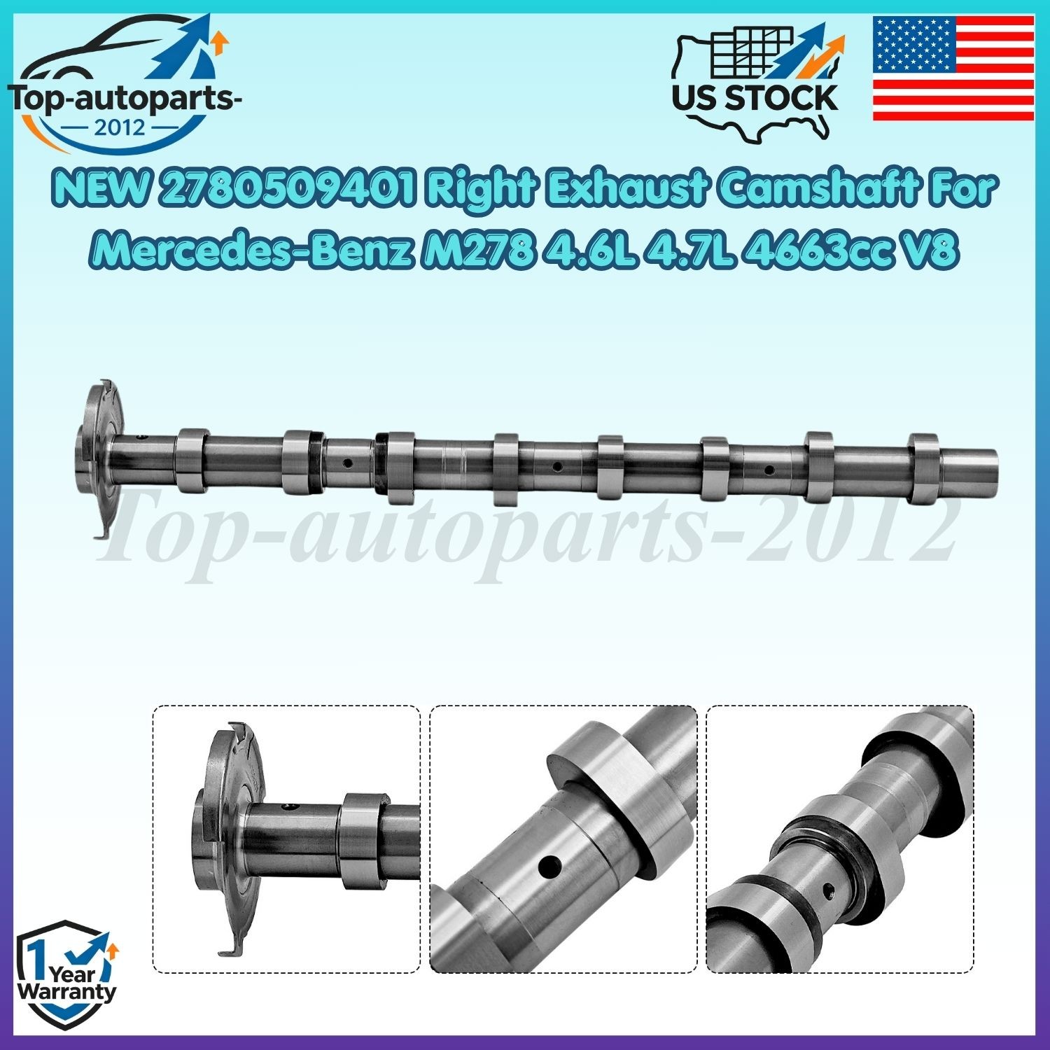 NEW 2780509401 Right Exhaust Camshaft For Mercedes-Benz M278 4.6L 4.7L 4663cc V8