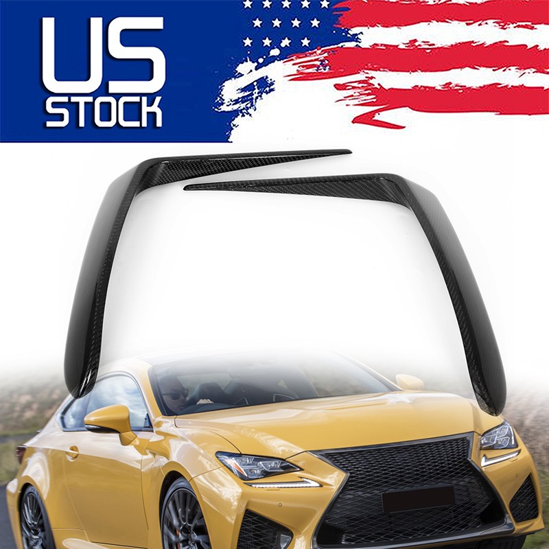 FOR 15-18 LEXUS RC F CARBON FIBER FRONT BUMPER GARNISH AIR VENT FANG TRIM COVERS