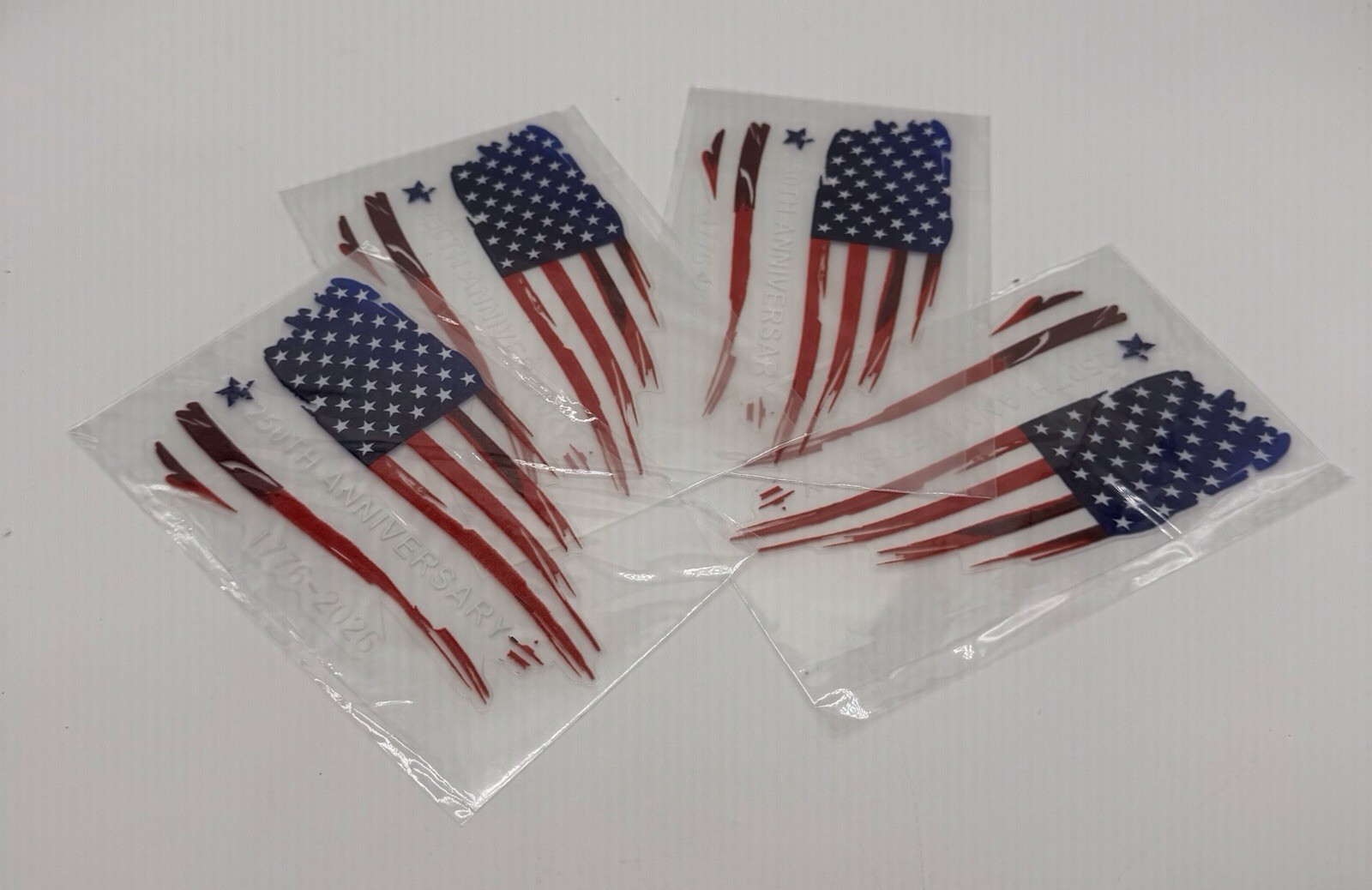 4PCS USA 250th Anniversary Flag Decals Stickers 6” 1776-2026 Patriotic 4PCS USA 250th Anniversary Flag Decals Stickers 6” 1776-2026 Patriotic
