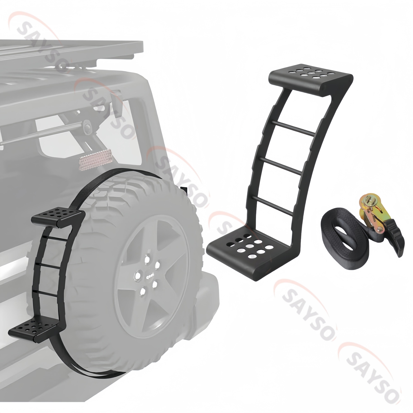Portable Universal Spare Tire Step Wheel Non-Slip Fits for Truck SUV Pickup