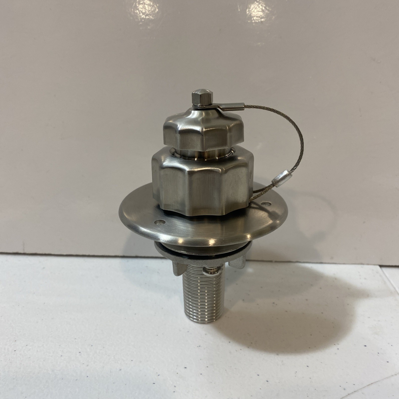 Stainless Steel Industrial Threaded Fitting with Safety Wire - Brand New 