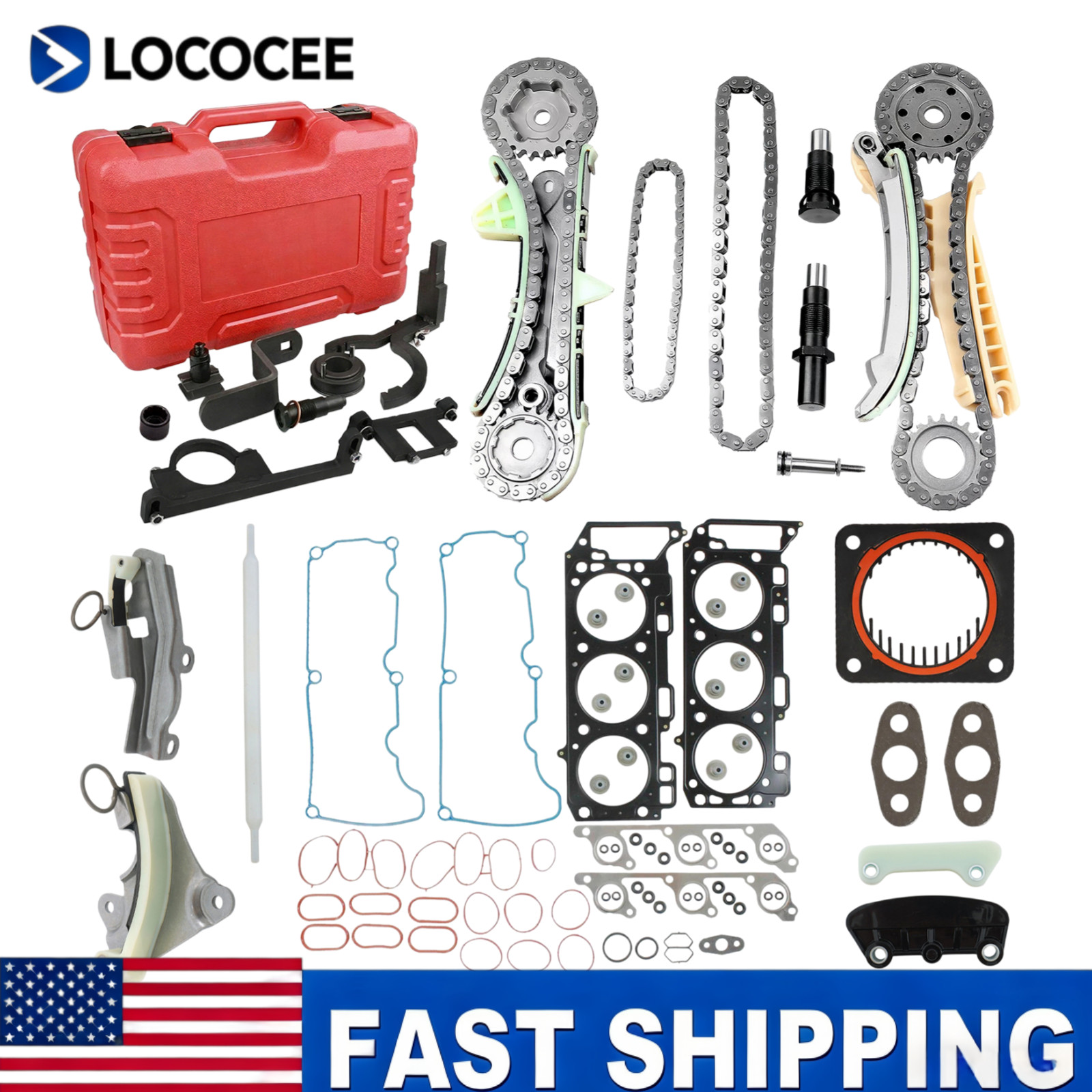 Head Gasket Timing Chain Kit Tool Fits Ford Explorer Mustang Land Rover LR3 4.0L