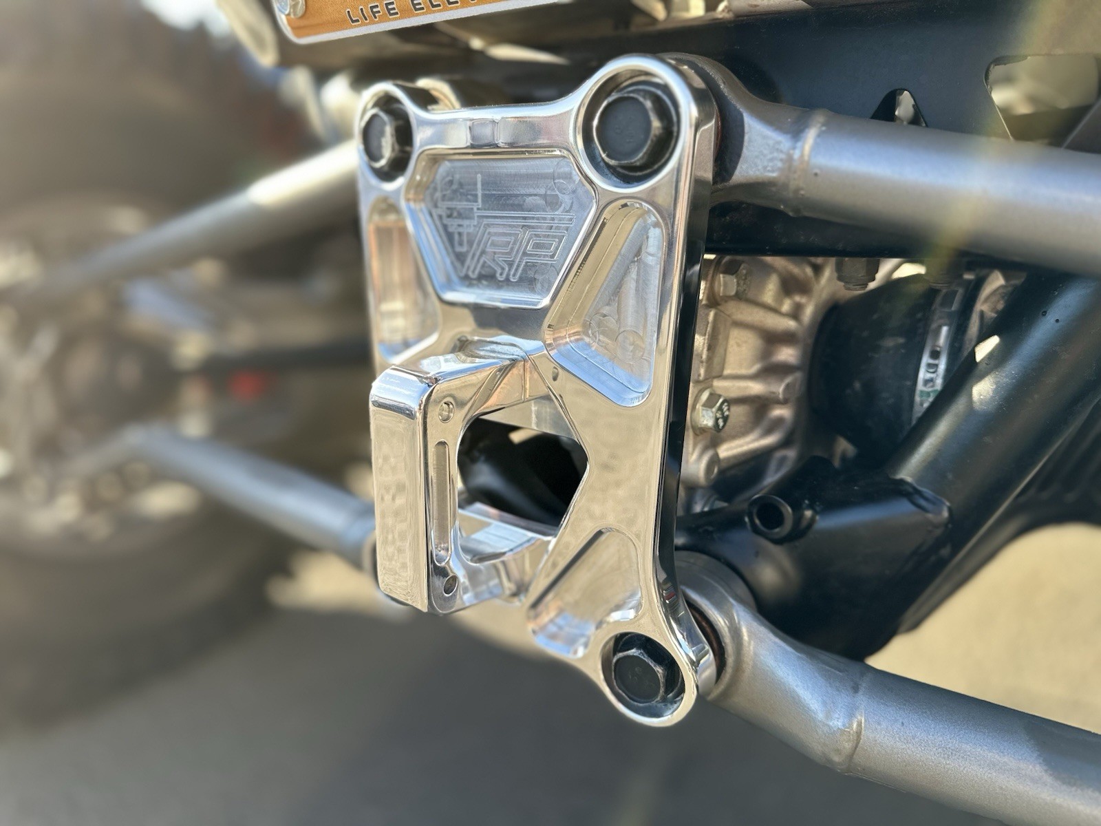 VRP-UTV Polaris RZR Turbo R & Pro R  Rear Radius Rod Pull Plate Polished