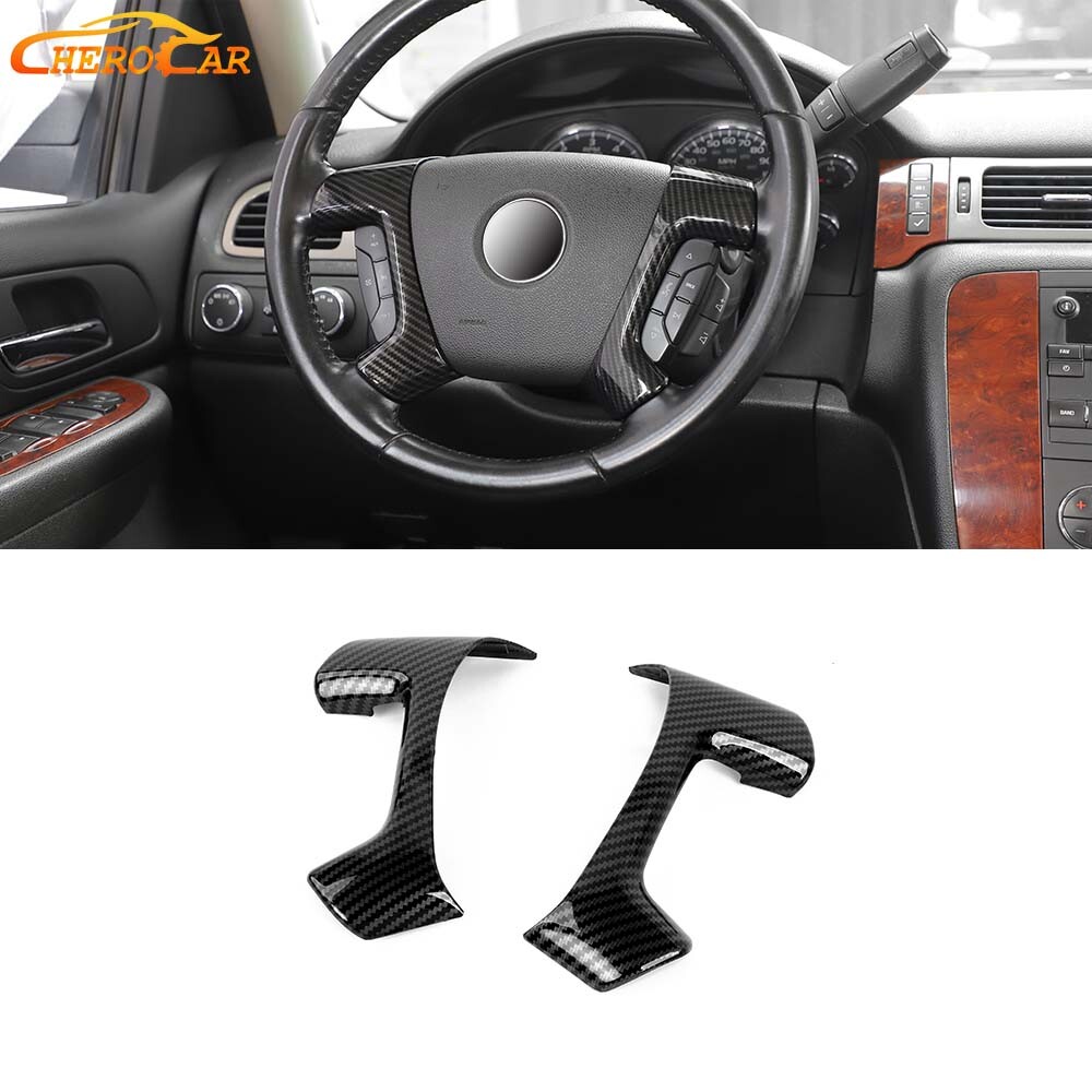 2pc Steering Wheel Trim Cover Molded Trim For Suburban Tahoe 2007-2013 Silverado