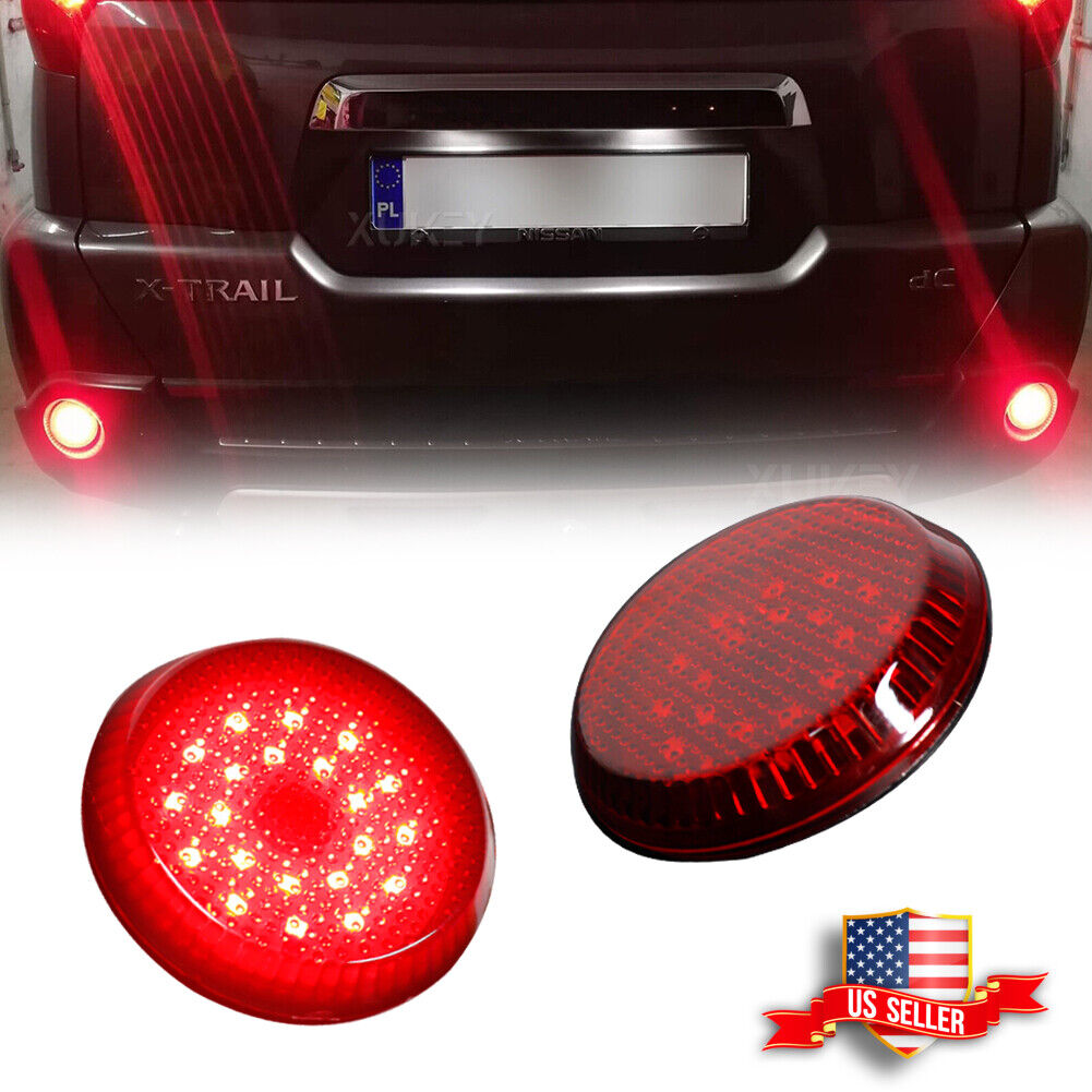 LED Red Rear Bumper Reflectors Tail Brake Lights For Toyota Sienna Corolla, etc
