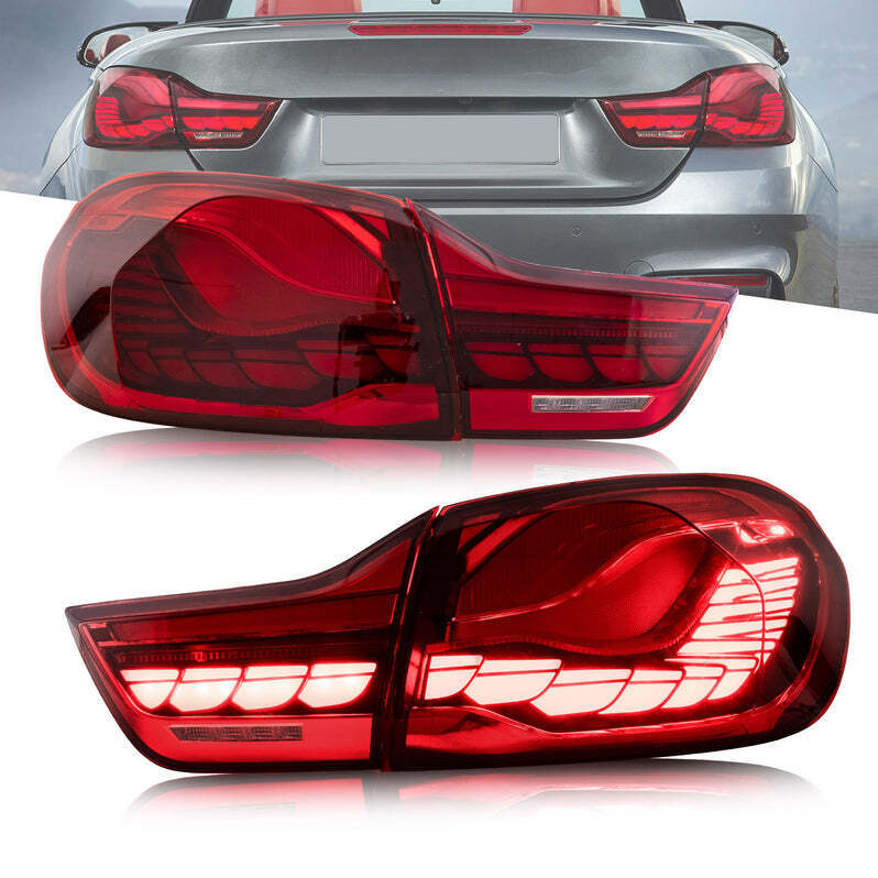 VLAND Red OLED Tail Lights For 2014-2020 BMW F32 F33 F36 F82 F83 M4 Animation 2x