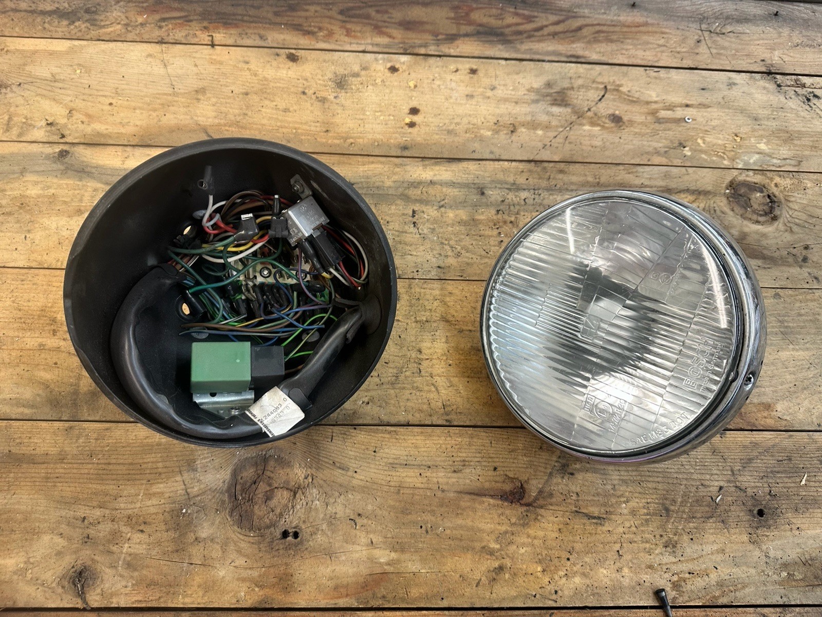 1984 BMW R100RT R100RS Complete Bosch H4 Headlight Bucket Wiring Relays