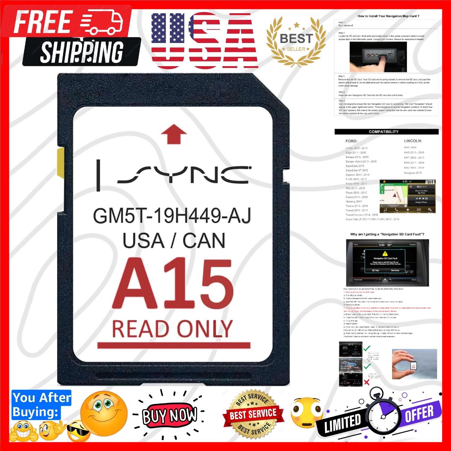 2026 Latest A15 Navigation SD Card Compatible with Ford/Lincoln, MKC MKZ MKX ... 2026 Latest A15 Navigation SD Card Compatible with Ford/Lincoln, MKC MKZ MKX ...