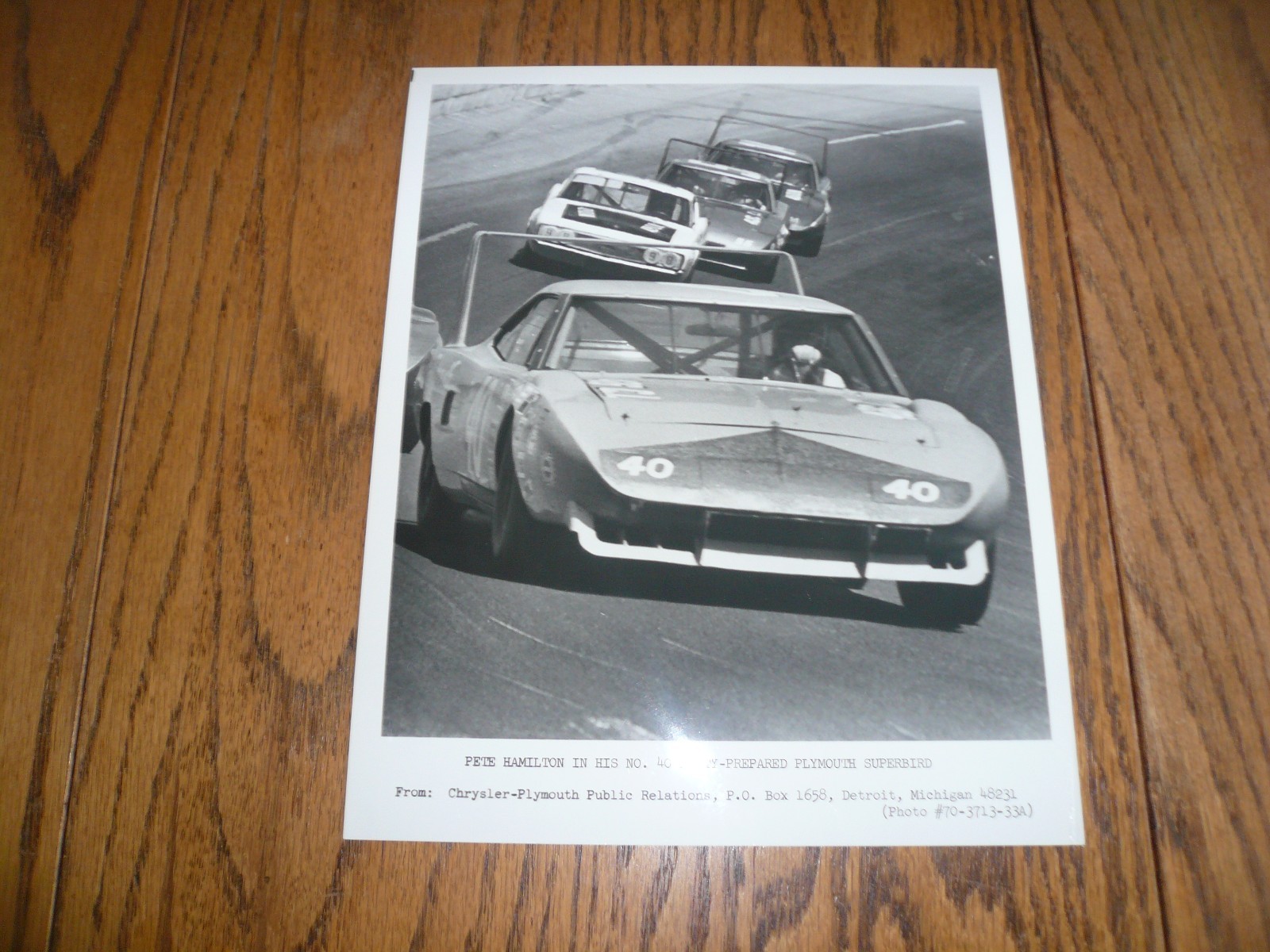 Pete Hamilton #40 Plymouth Superbird Petty Prepared Photo #70-3713-33A - Vintage
