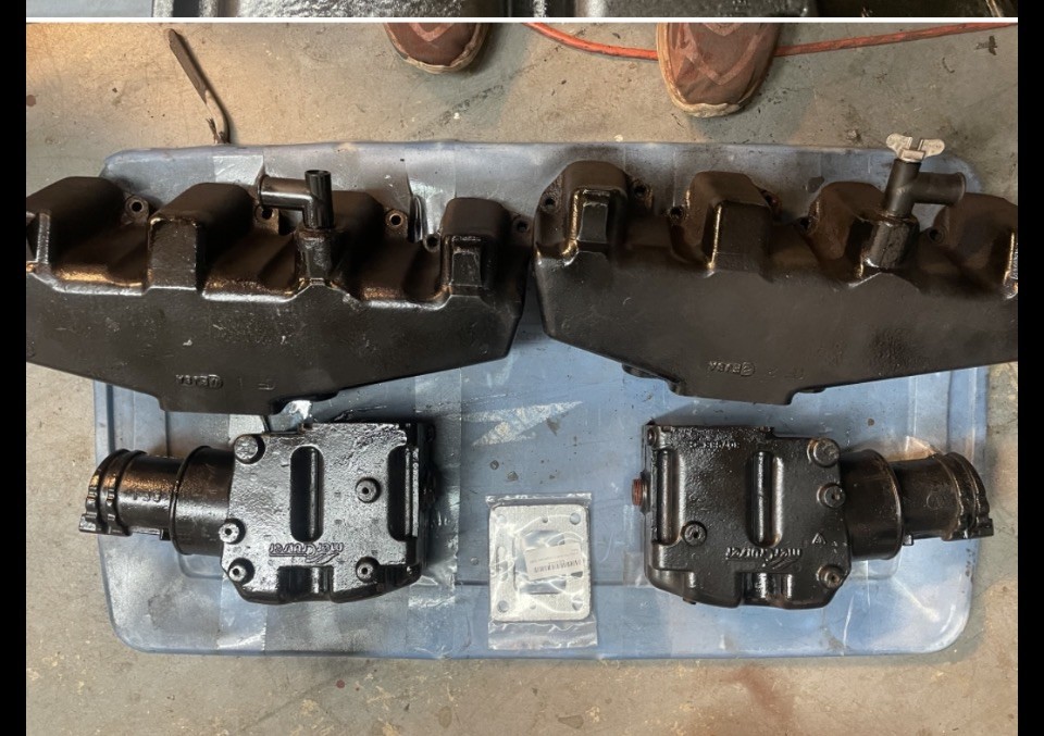 Mercruiser Chevy Marine 7.4 8.2 454 502 7.4L Exhaust Manifolds with Risers 
