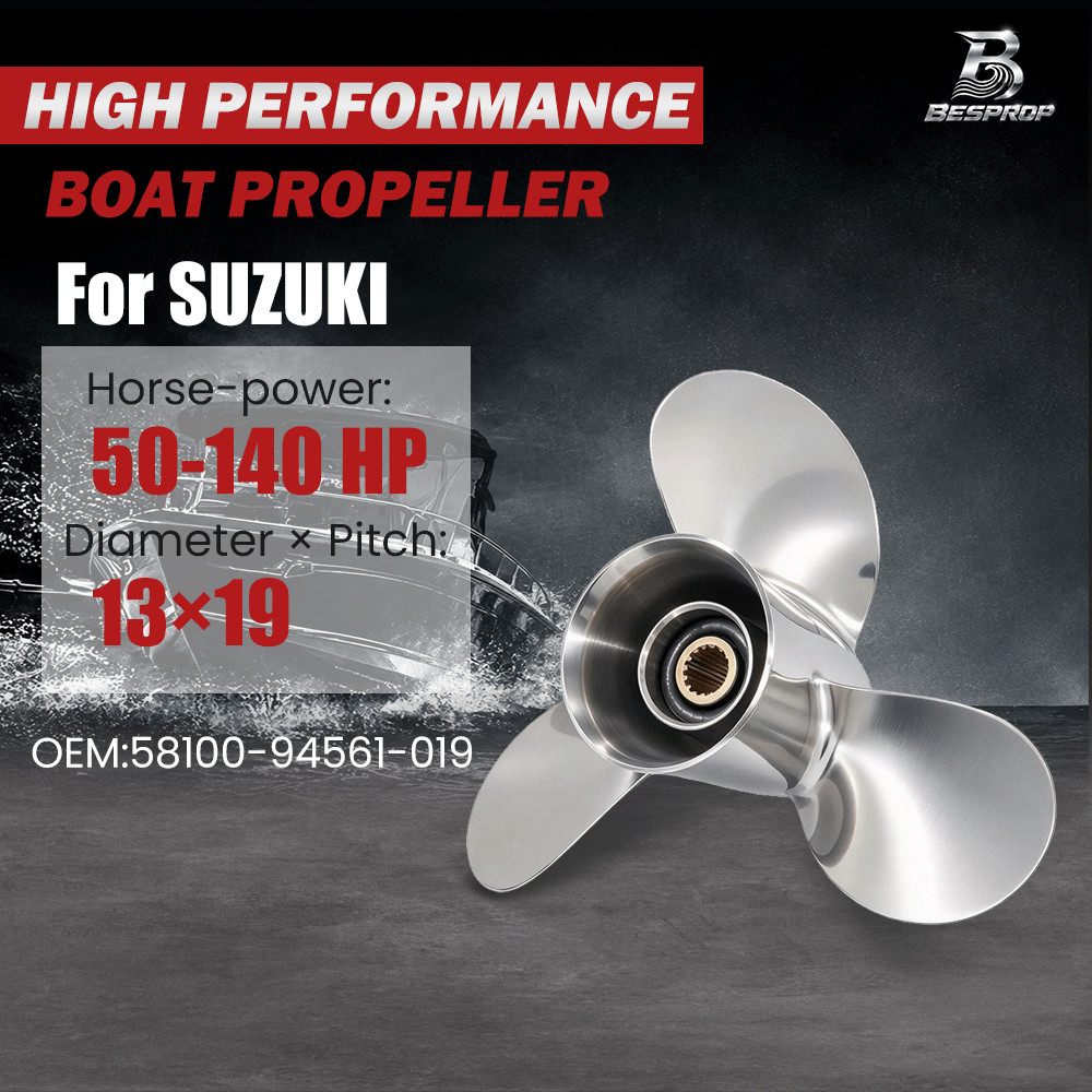 13x19 Stainless Steel Boat Propeller For Suzuki Engine DF50-140HP 15Tooth RH