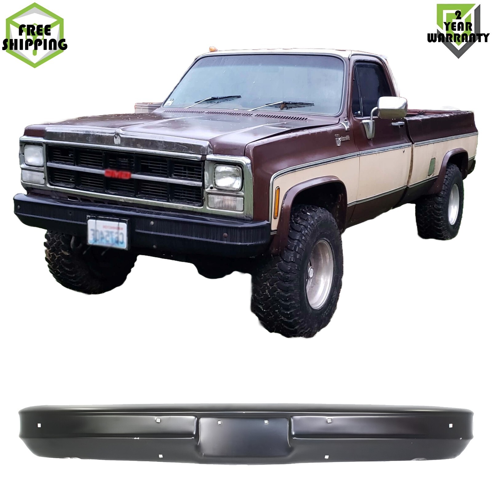 Front Bumper Face Bar Primed Steel For 75-80 Chevrolet C10 K10 C20 K20 78-80 K5