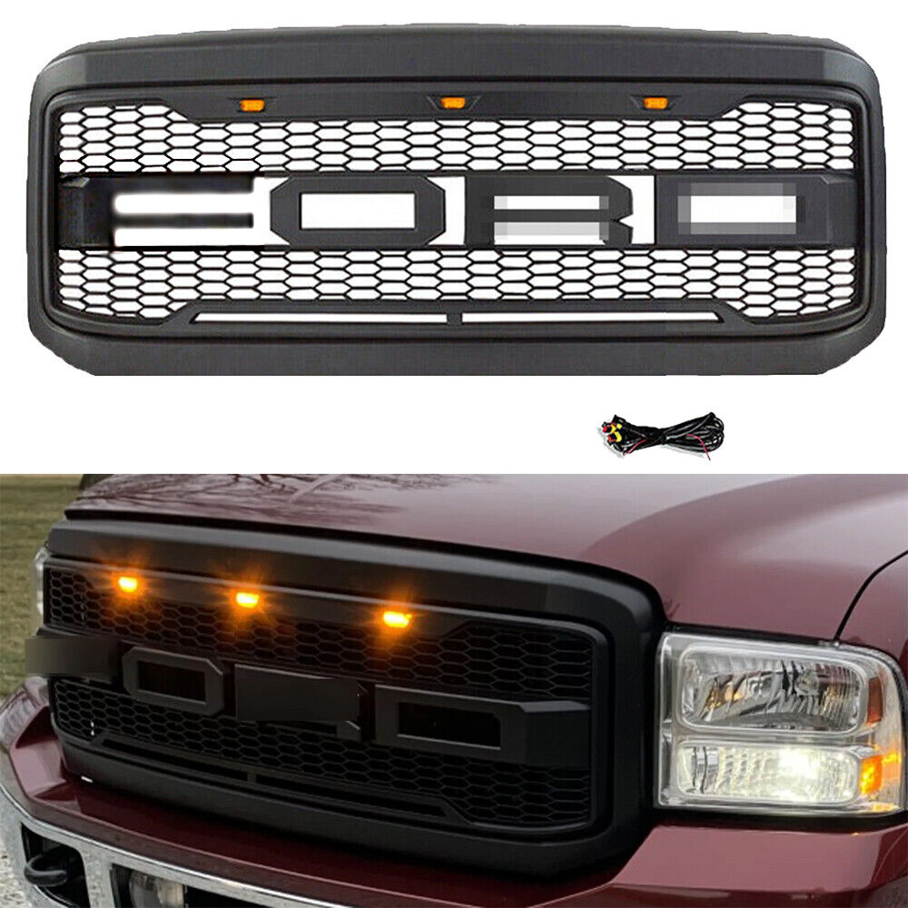 Front Grill for Ford 2005-2007 Ford F250 F350 Super Duty Raptor Style Hood Mesh