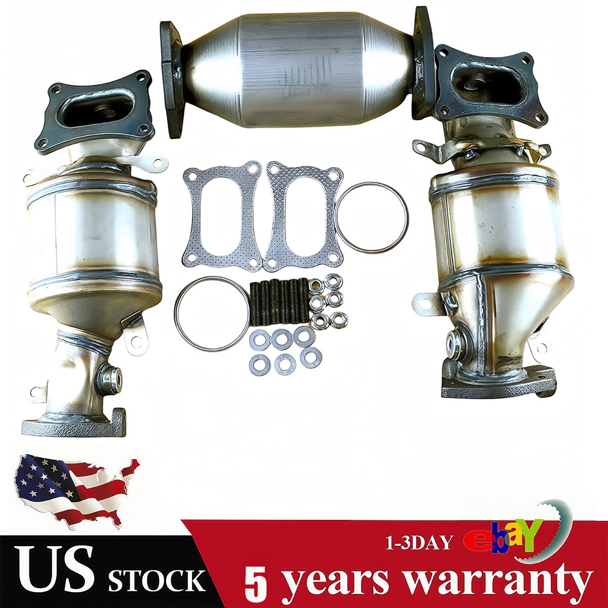 NEW All 3 manifold Catalytic Converter Set For Honda Accord 2008 - 2012 3.5L