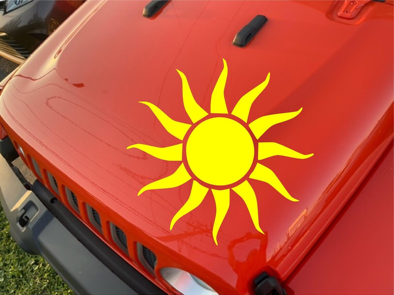 Jeep Jk Jl Tj Yj Sun Sunshine Star Sunny Hood or Side Graphic 15 Colors 9 Sizes