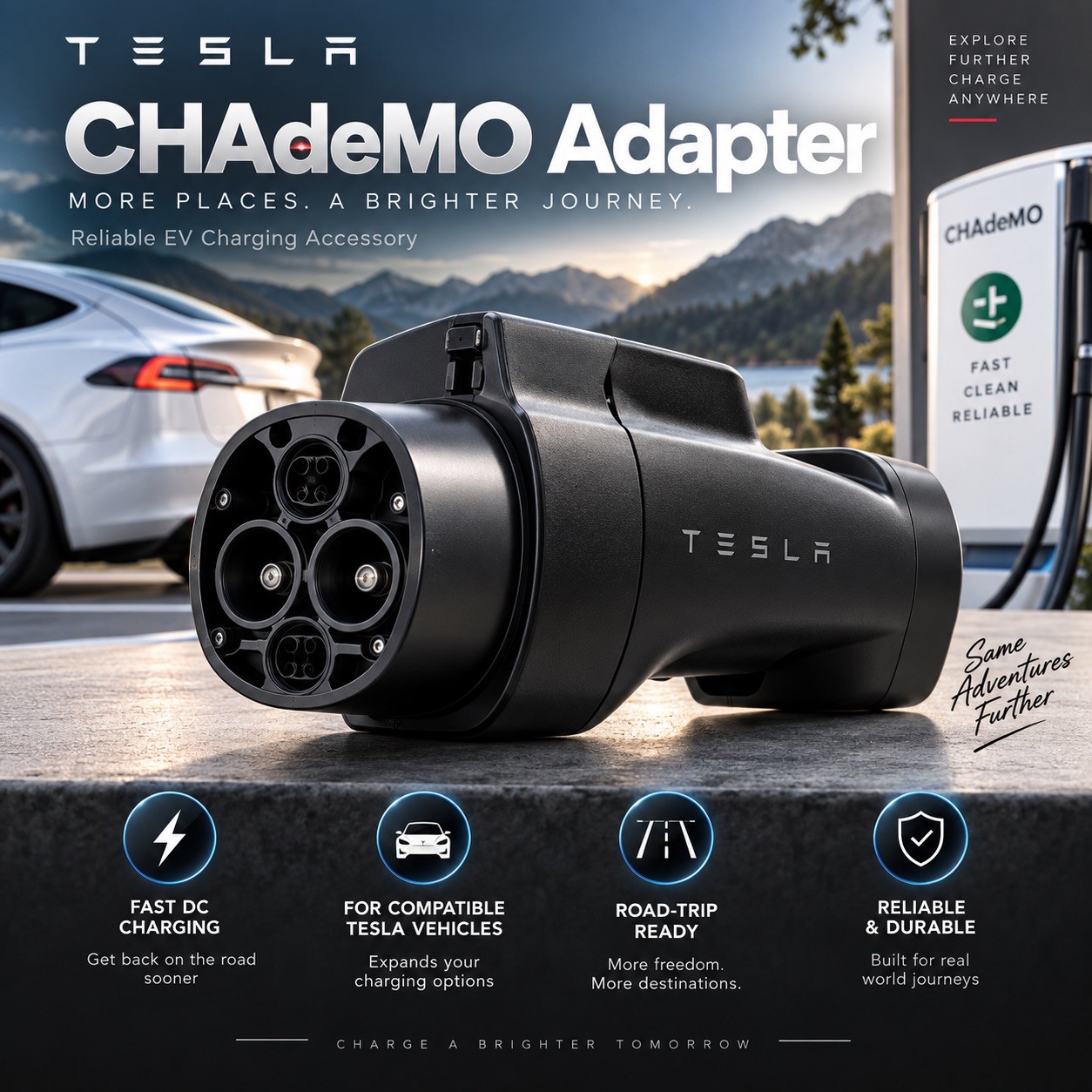 Tesla CHAdeMO Adapter 1036392-10-D Fast Charger OEM Model S X NEW