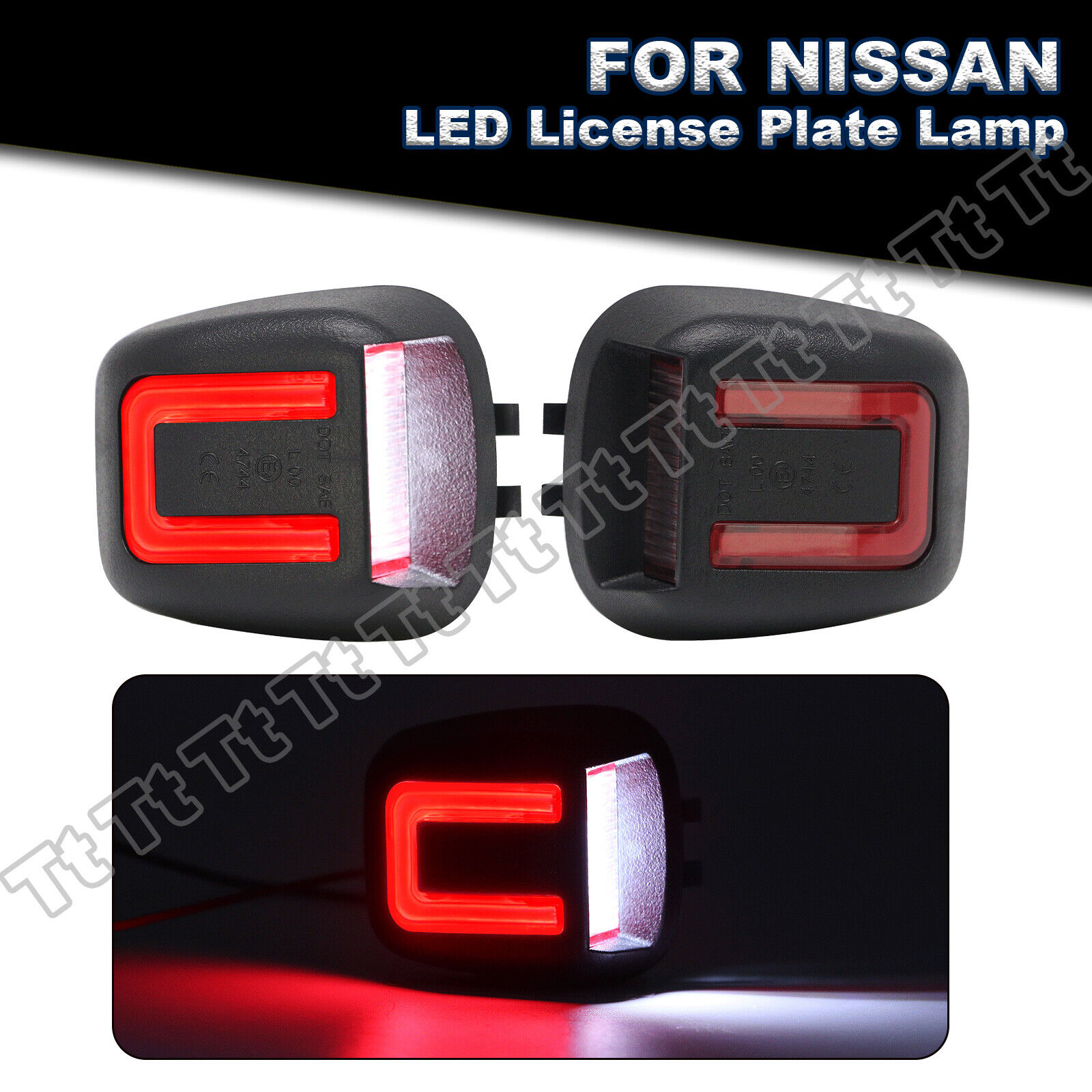 White & Red LED License Plate Light Lamp For Nissan Frontier Armada Xterra Titan