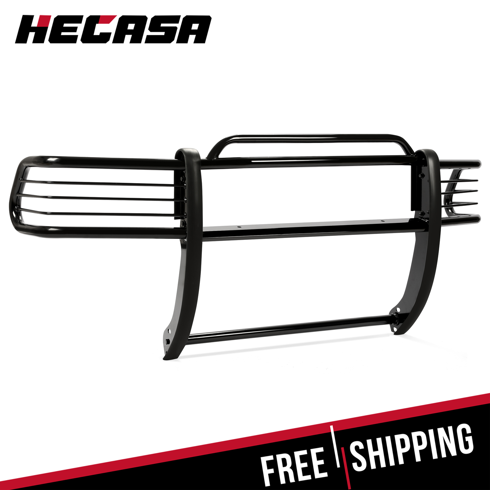 HECASA For 1997-2004 Dodge Dakota Black Steel Front Grill Brush Bumper Guard HECASA For 1997-2004 Dodge Dakota Black Steel Front Grill Brush Bumper Guard