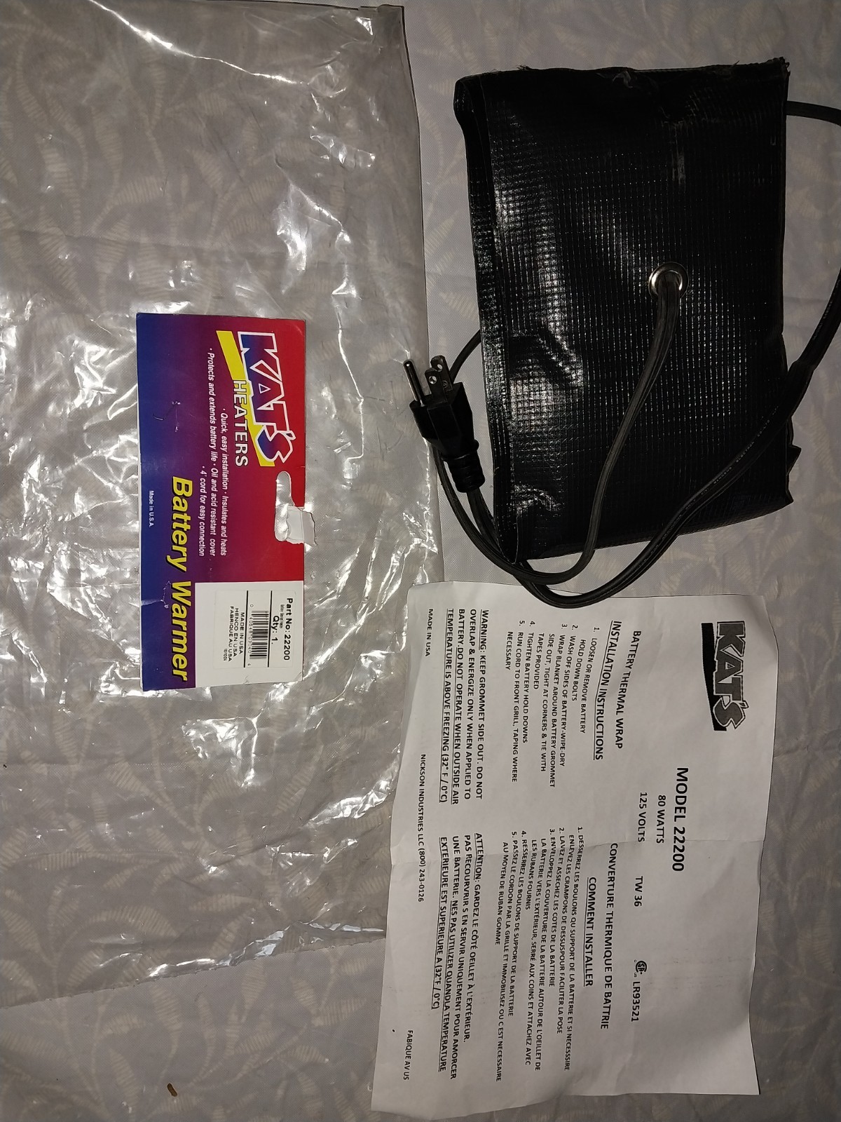 Kat's Heaters Battery Warmer 22200 Brand New (Opened Package) Guaranteed 