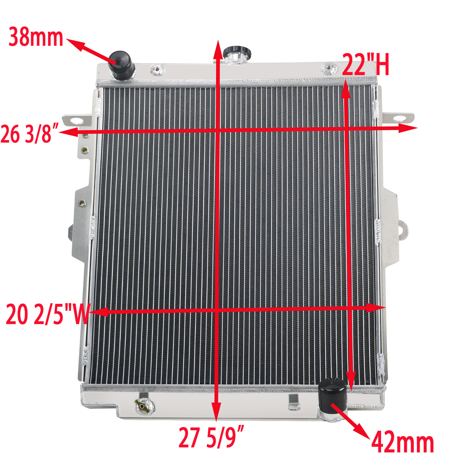 4 Row Aluminum Custom Cooling Radiator For Core Size 22
