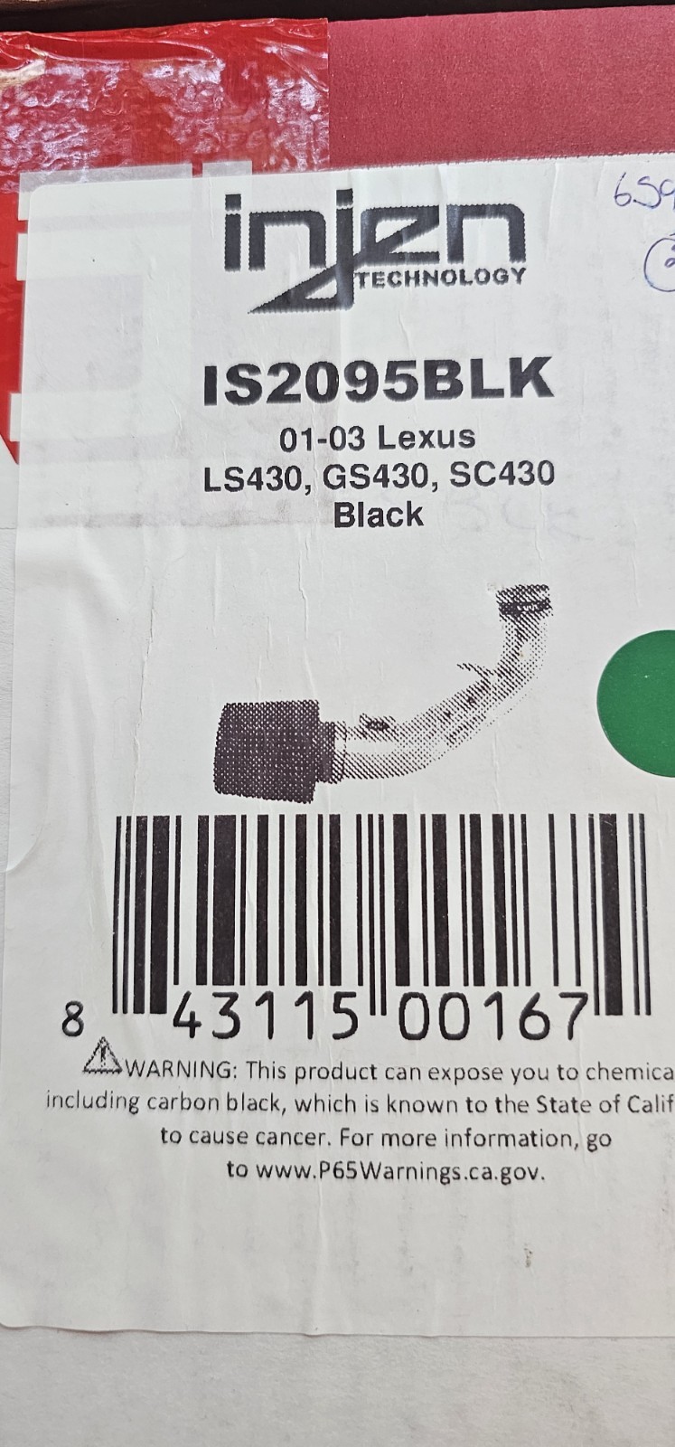 Injen 01-03 Lexus LS430, GS430, SC430 Black Injen 01-03 Lexus LS430, GS430, SC430 Black