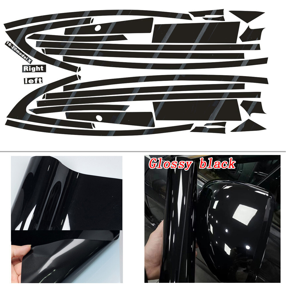 Matte/Glossy Black Chrome Delete Window Trims For Tesla Model X 2016-2020
