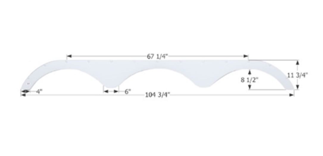 Icon 01931 RV Trailer Triple Axle Fender Skirt Polar White For Heartland Each