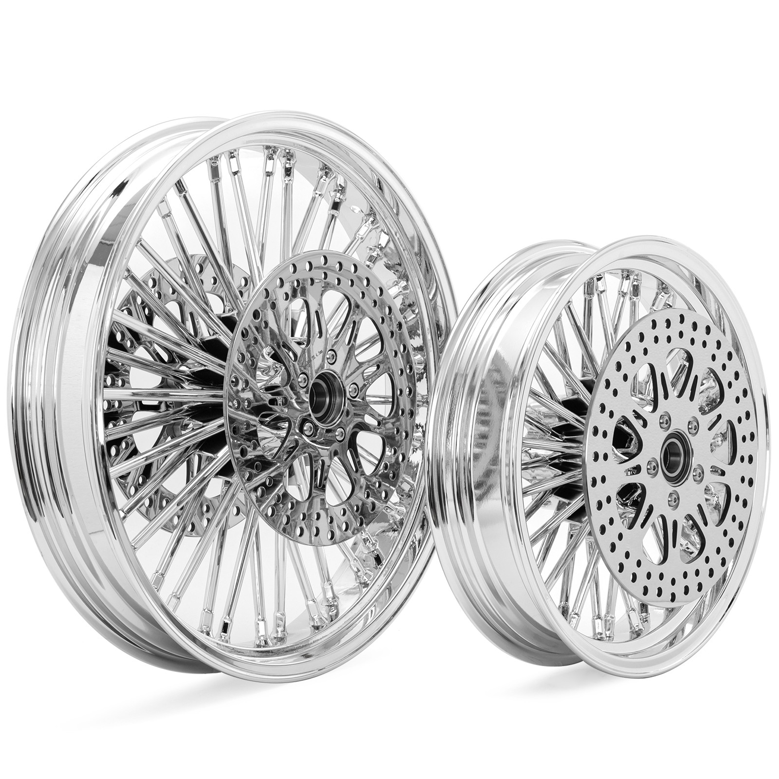 21x3.5 16x3.5 Fat Spoke Wheels Rotors for Harley Touring FLHT FLHR FLTR 00-07