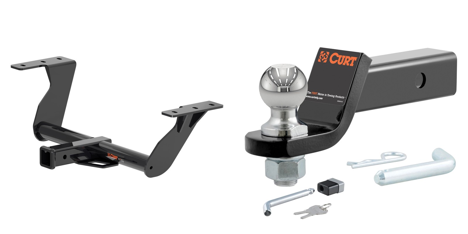 CURT Trailer Hitch Class 3 Tow Kit, 2in Ball Mount, Hitch Lock, Pin & Clip 13409