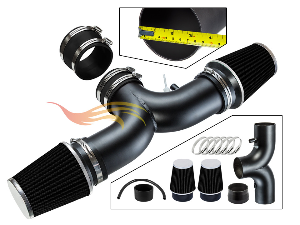 BCP RW BLACK 1994-1996 Impala Fleetwood Roadmaster 4.3L 5.7L Dual Air Intake Kit