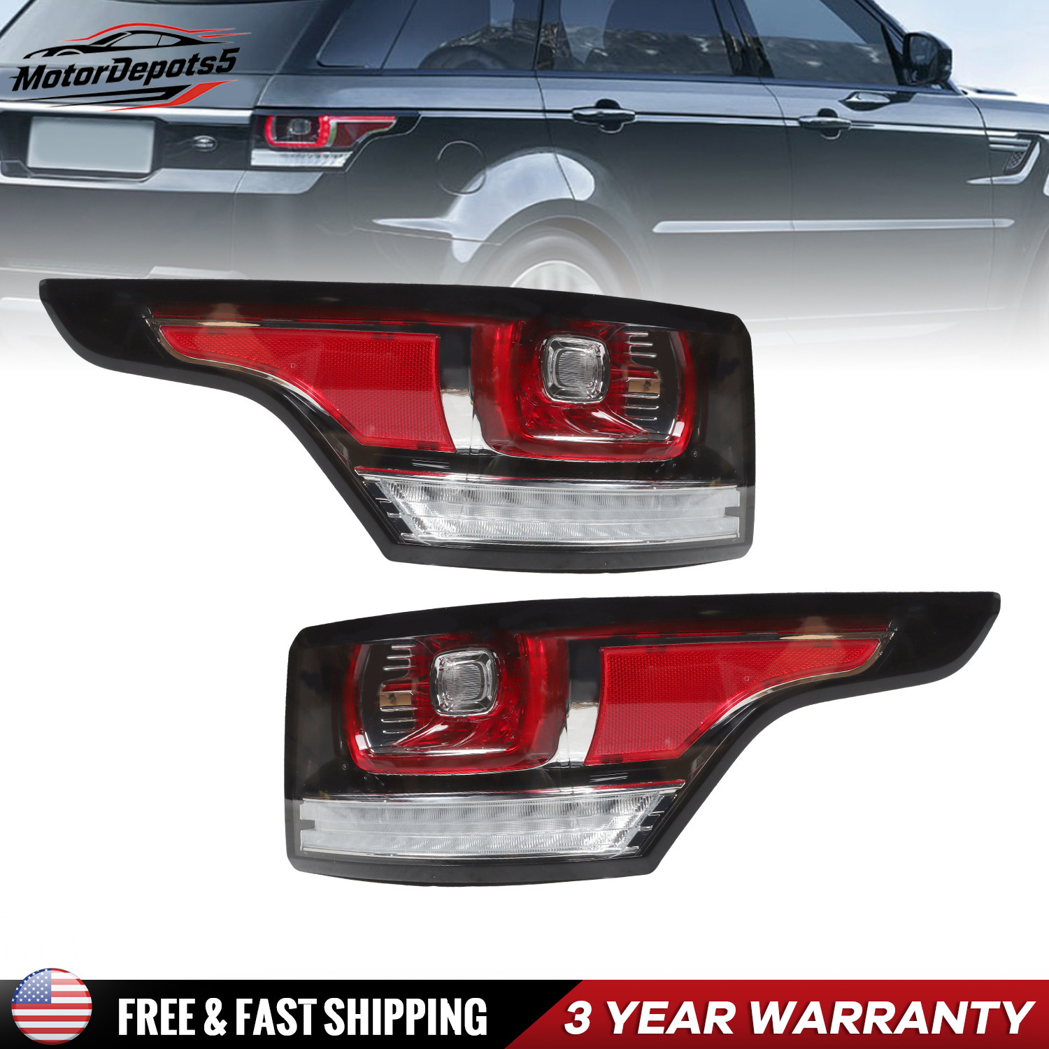 For Land Rover Range Rover Sport 2014-2017 Left&Right LED Tail Light Pair