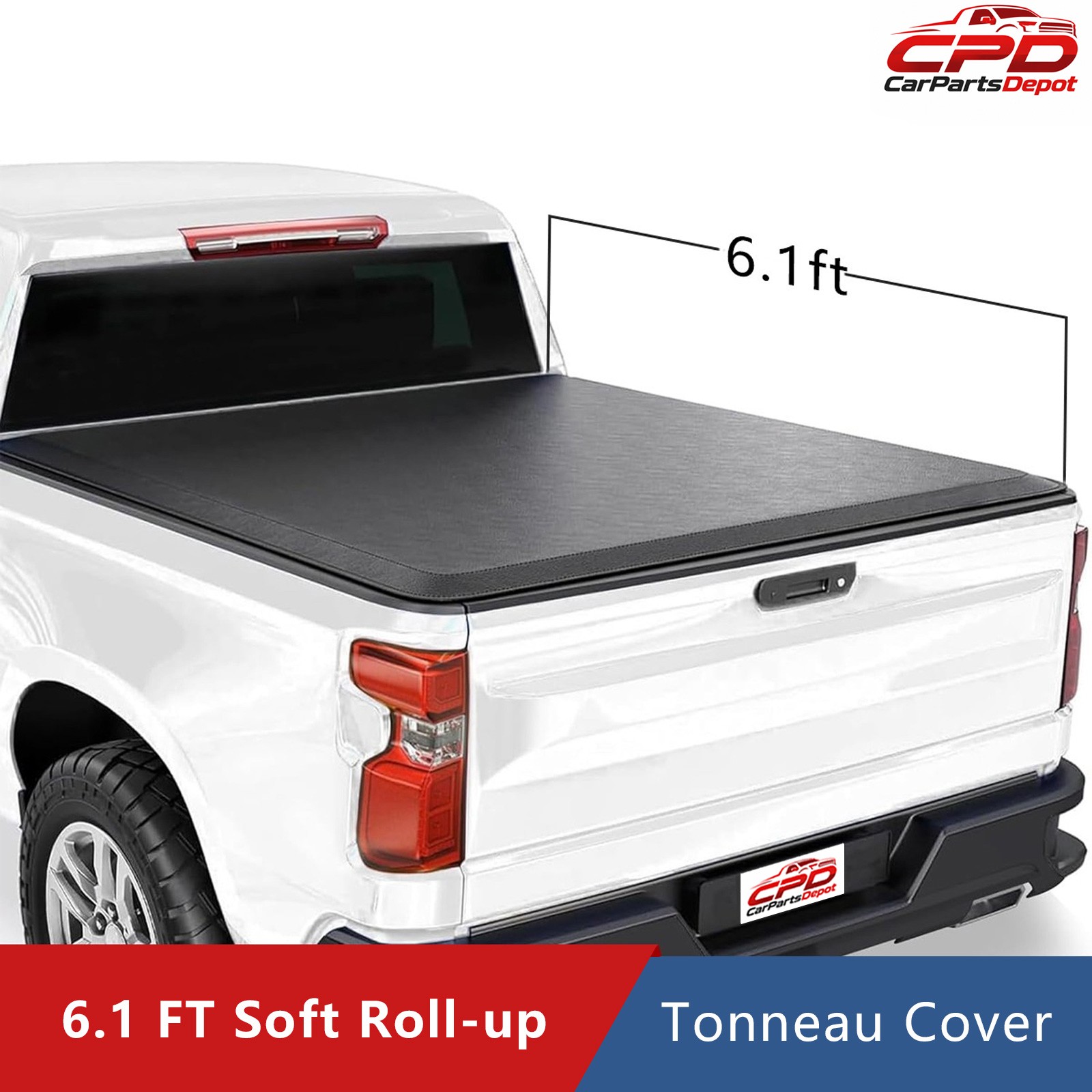 6.1FT Soft Roll Up Truck Bed Tonneau Cover For 2004-14 Chevy Colorado GMC Canyon