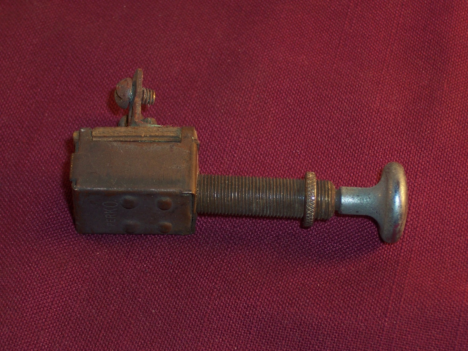 Antique Perco Pull Switch Dash Instrument Automobile Boat Vintage Antique Perco Pull Switch Dash Instrument Automobile Boat Vintage