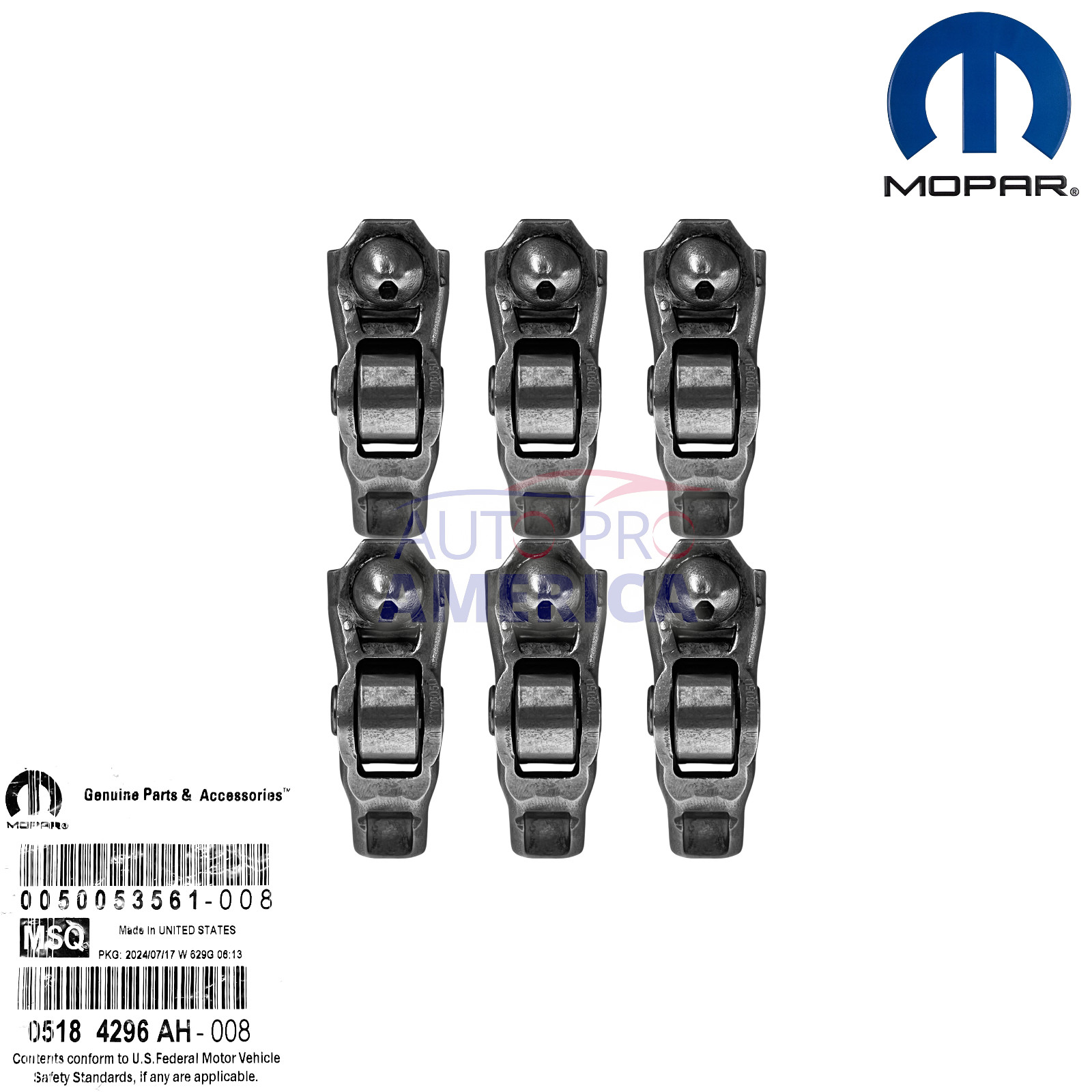 ROCKER ARMS for 11-24 JEEP DODGE CHRYSLER 3.6L PENTASTAR 6PCS MOPAR OE 5184296AH