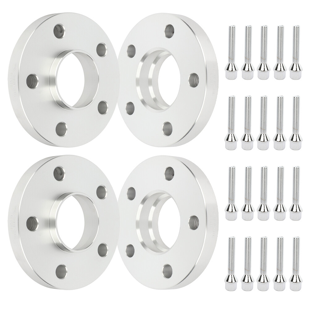 4Pcs 20mm thick 5x112 12x1.5 Studs Wheel Spacers Adapters Fits Mercedes-Benz