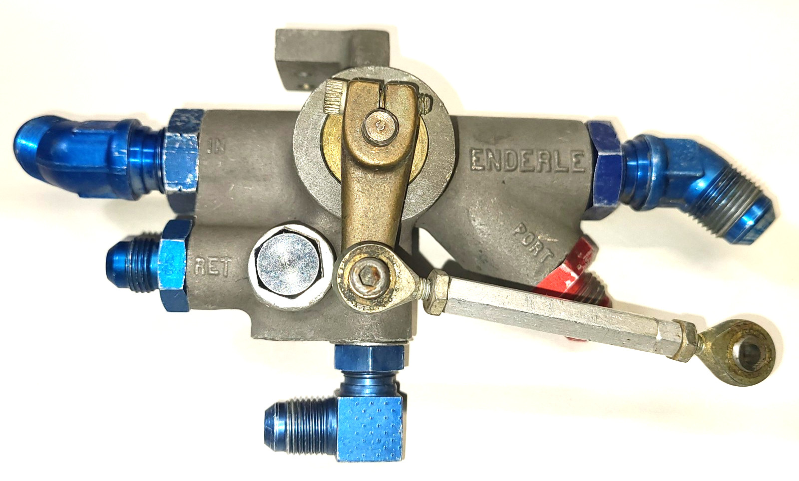 ENDERLE K STYLE BARREL VALVE W/ AN ANODIZED FITTINGS - USED VINTAGE RACING