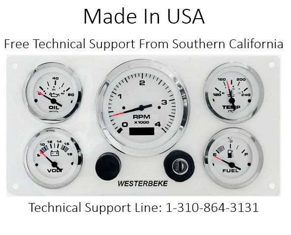 Westerbeke Engine marine instrument Panel Pre Wired USA Made Magnetic Pick Up