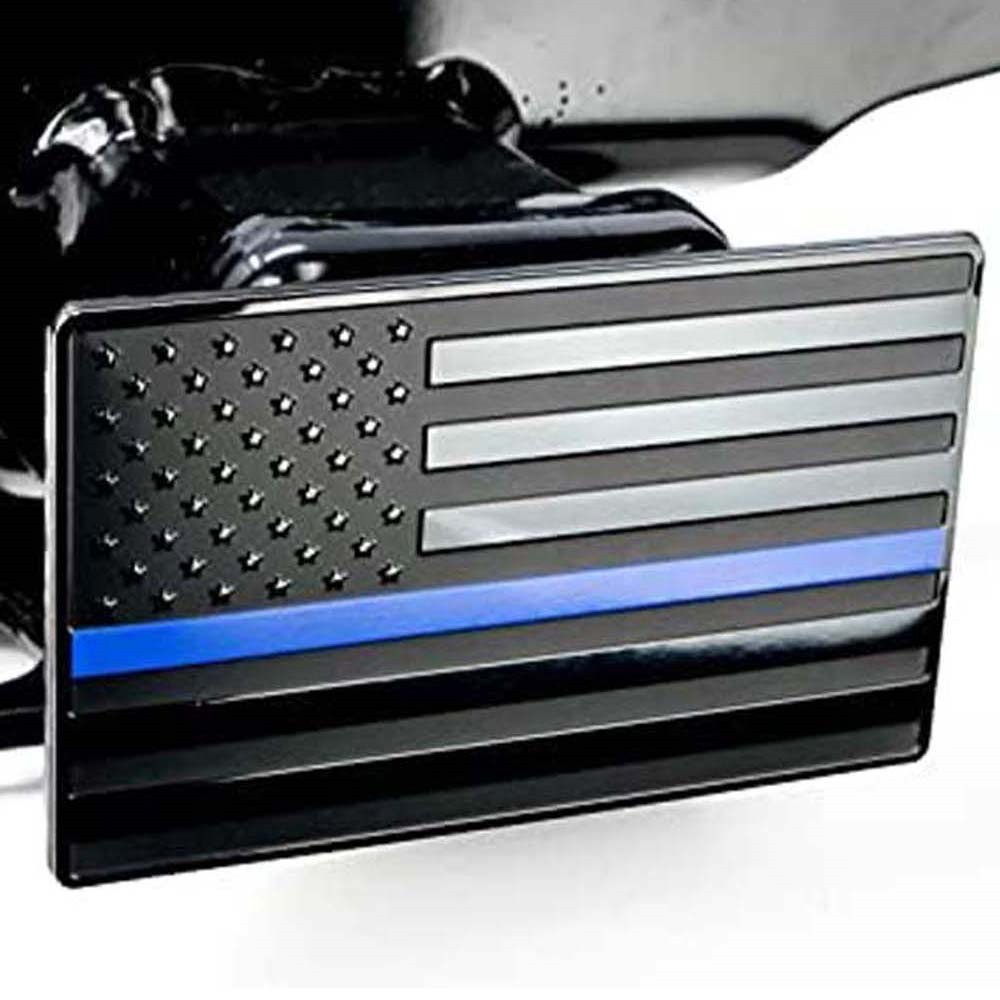 Class 3, 4 Full Aluminum Trailer Towing Hitch Receiver Cover USA Flag Plug Blue